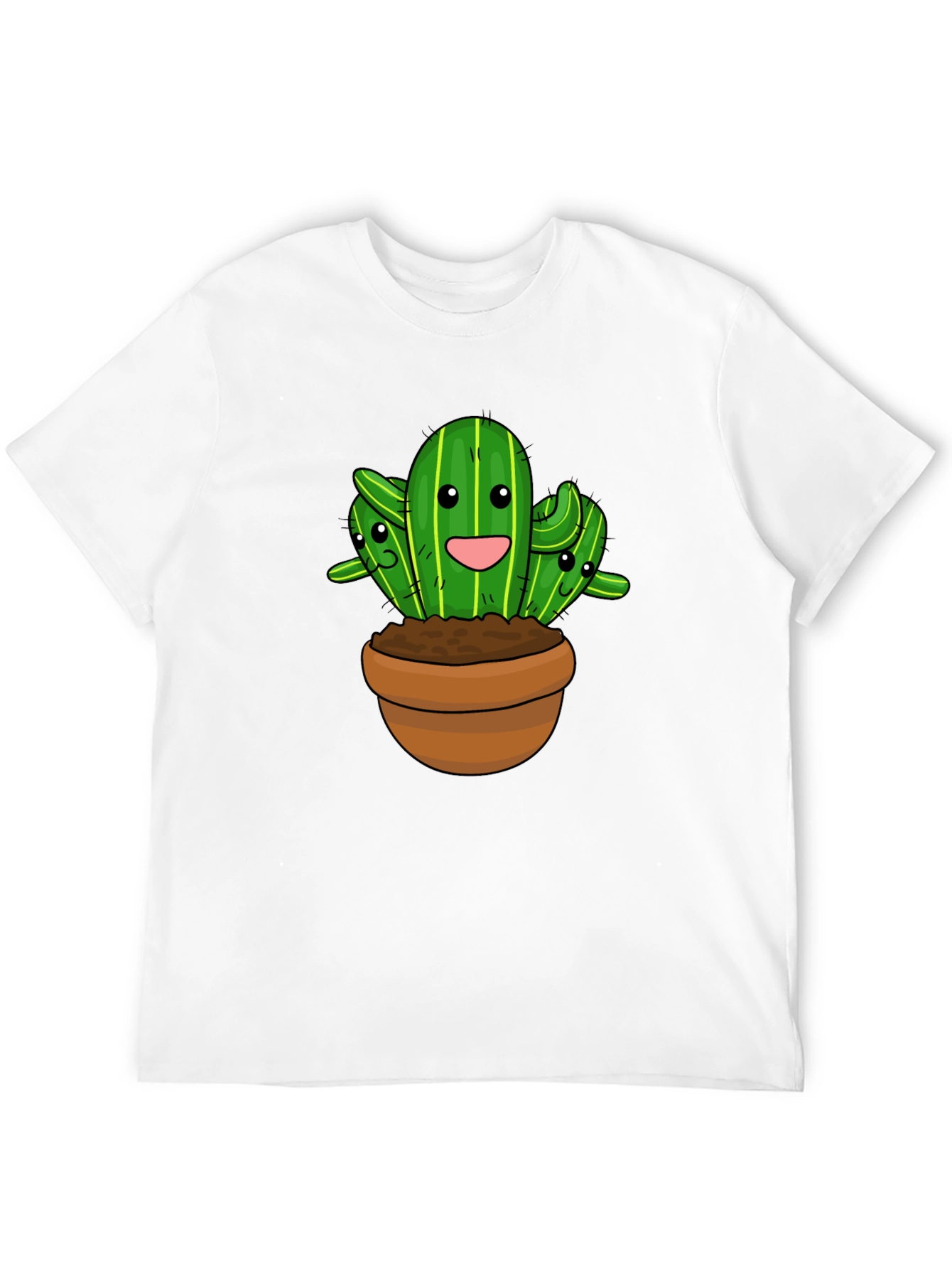 Cute Cactus Graphic Black T-Shirt