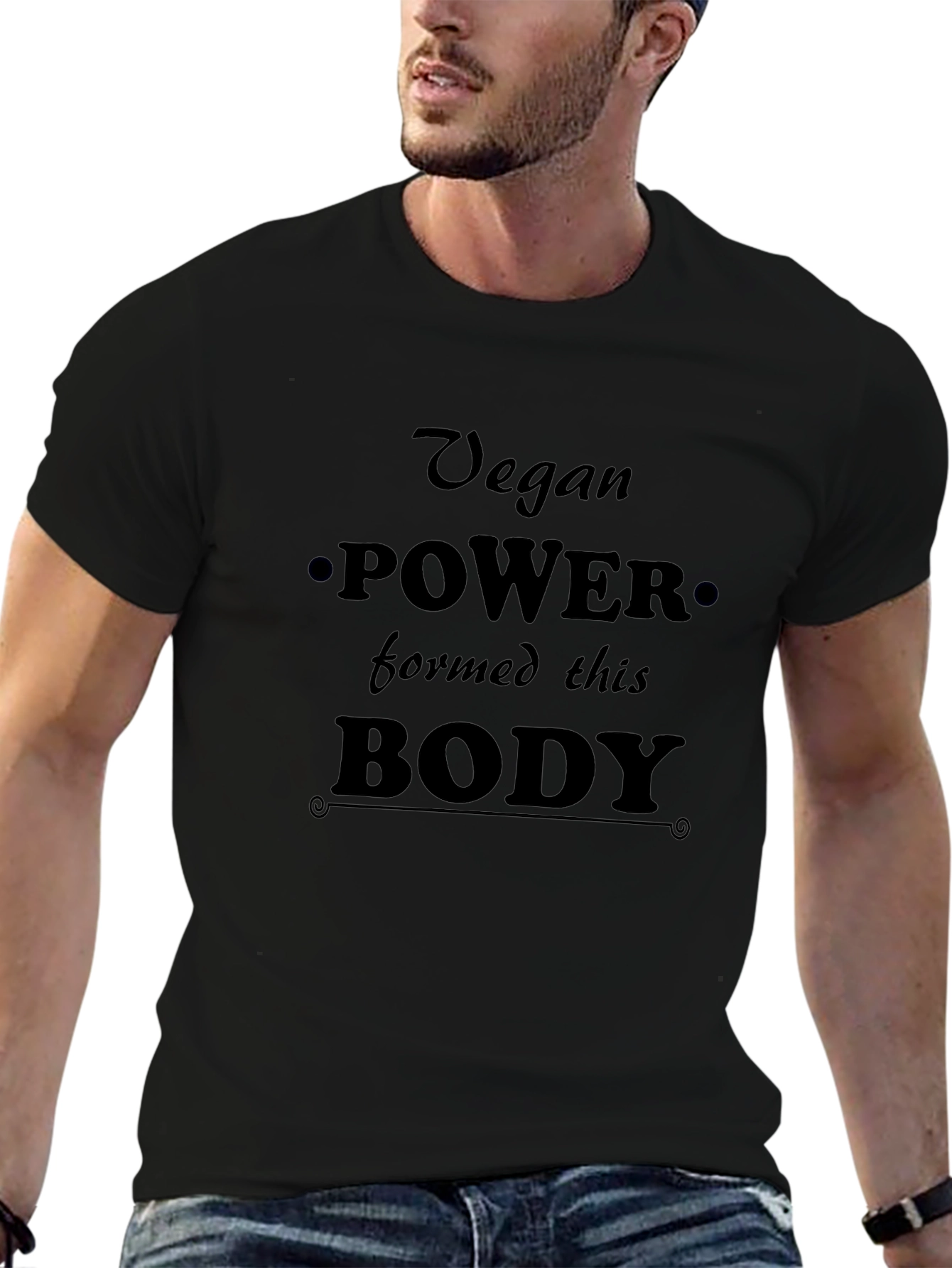 Vegan Power Black T-Shirt