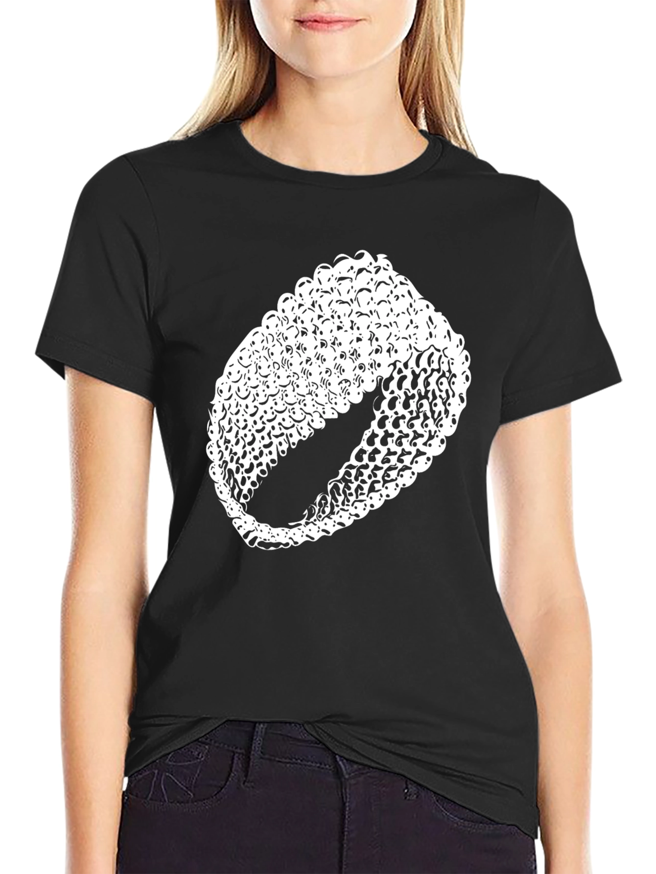 Abstract Circle Graphic Black T-Shirt