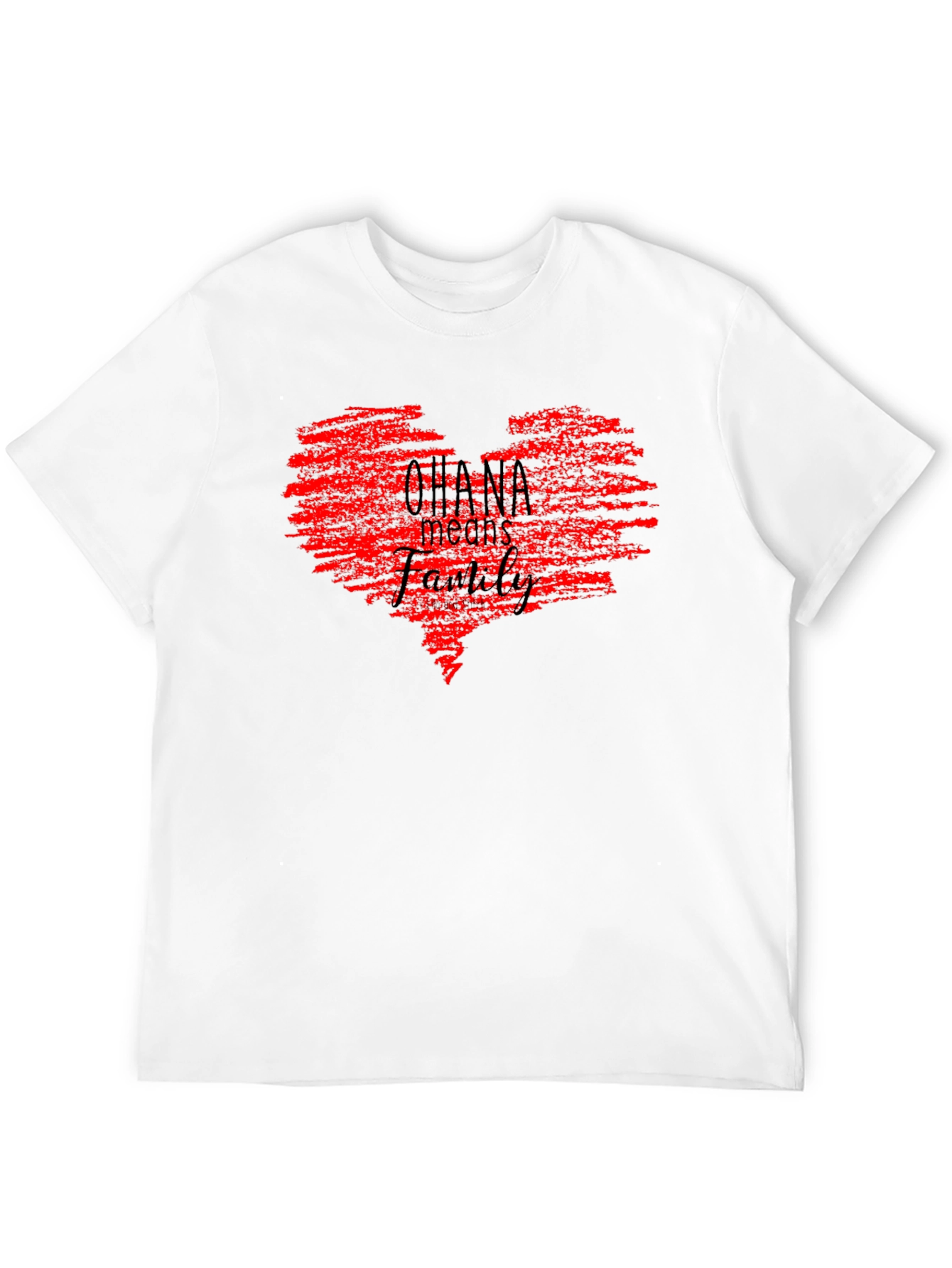 Ohana Means Family Red Heart Graphic Tee