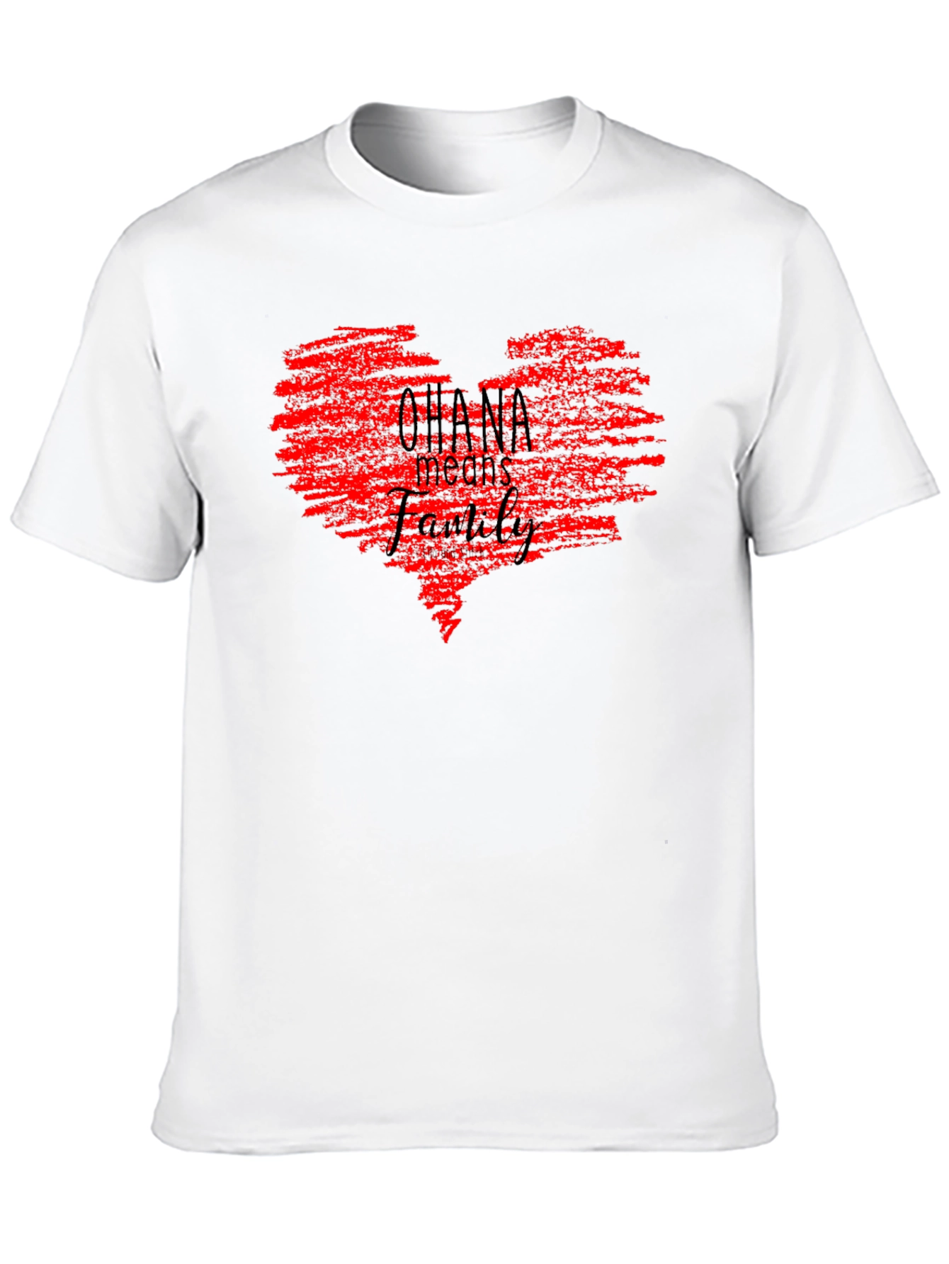 Ohana Means Family Red Heart Graphic Tee