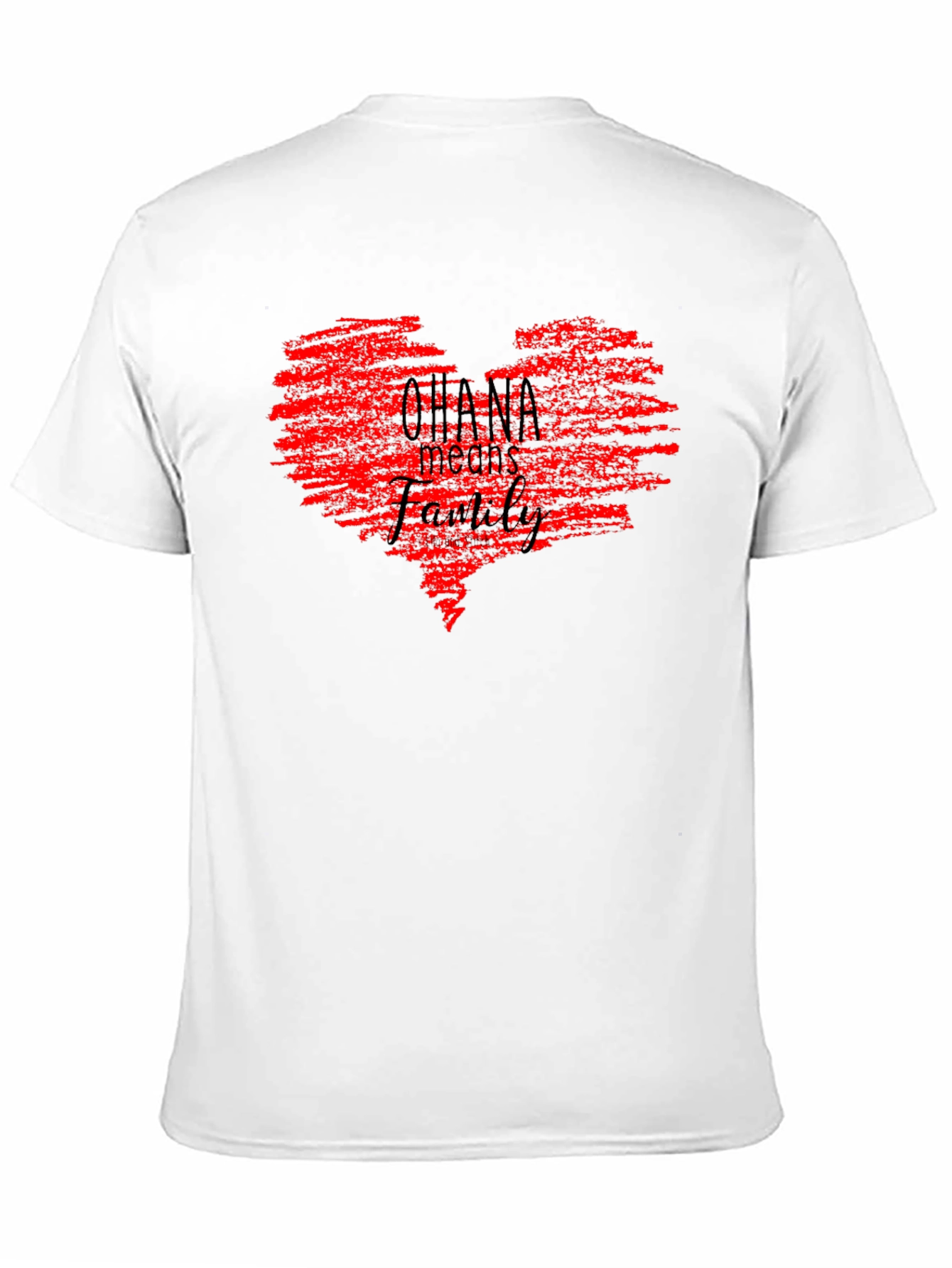 Ohana Means Family Red Heart Graphic Tee