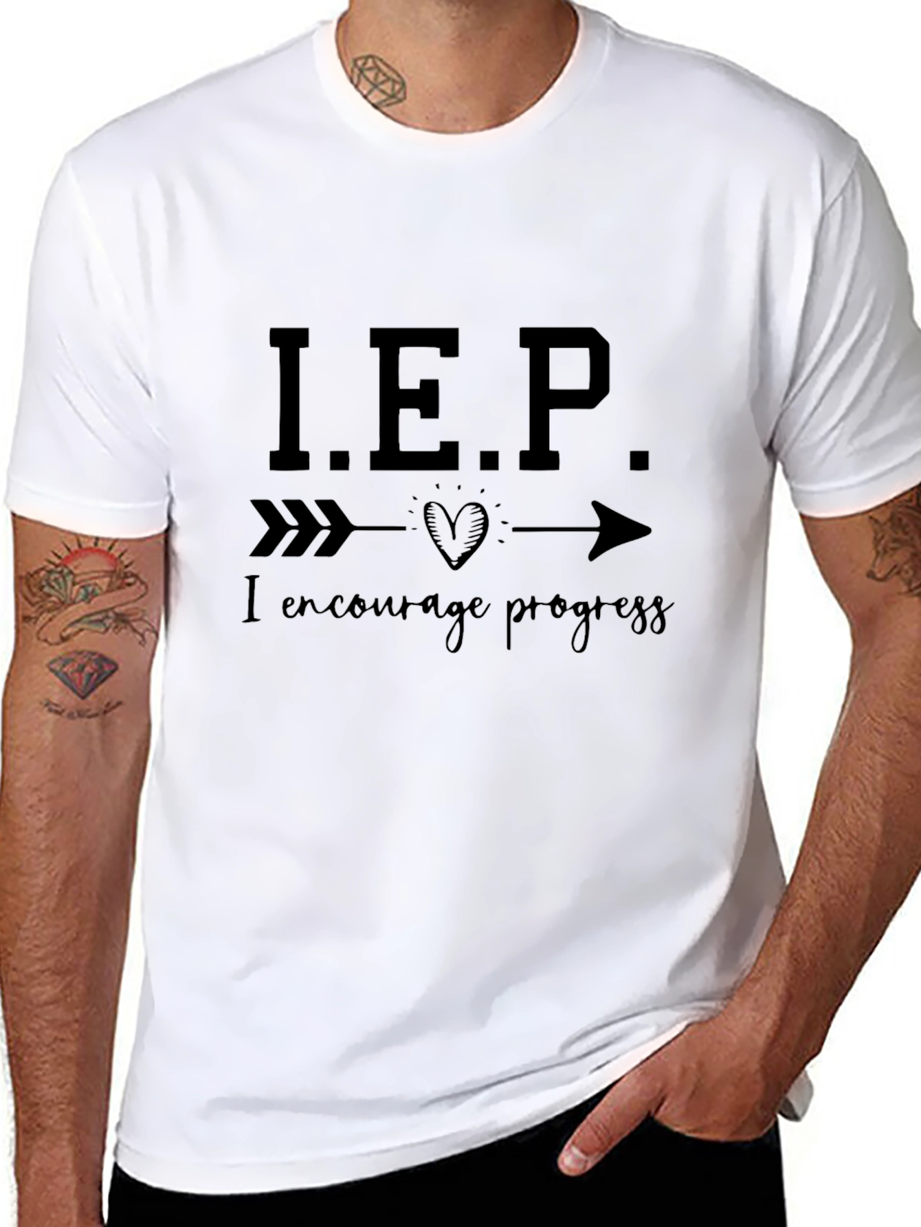 I.E.P. I Encourage Progress Black Tee