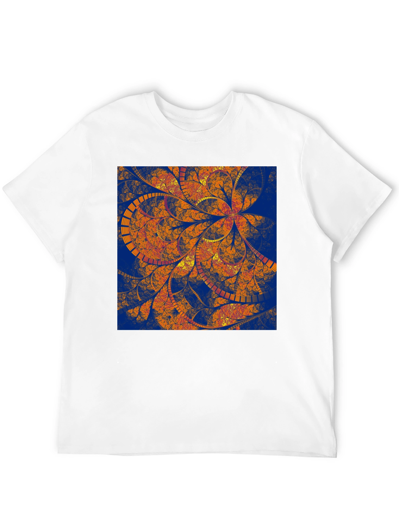 Abstract Floral Print Black T-Shirt
