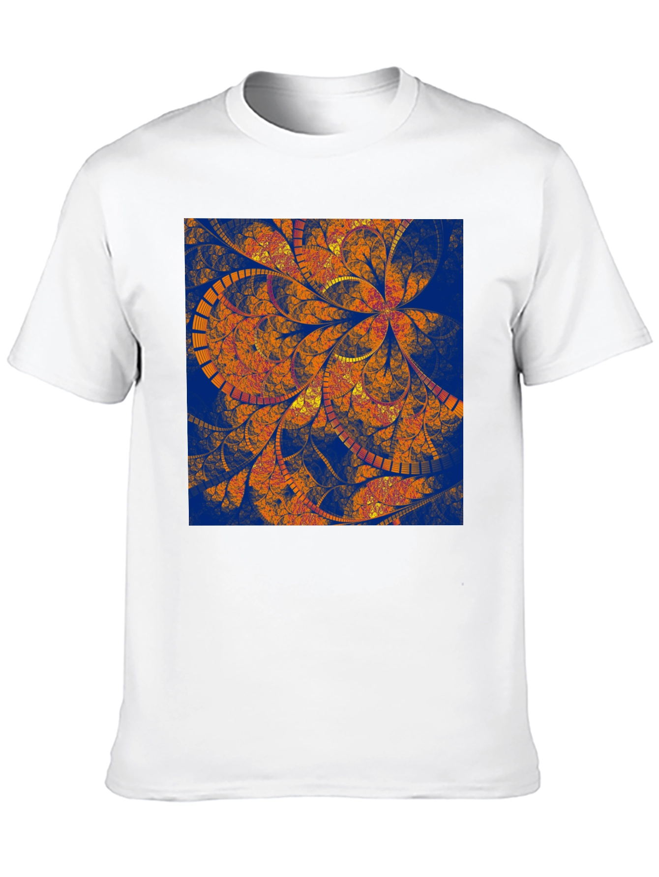 Abstract Floral Print Black T-Shirt