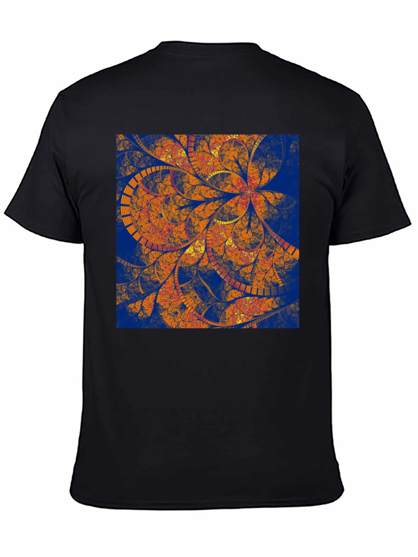 Abstract Floral Print Black T-Shirt