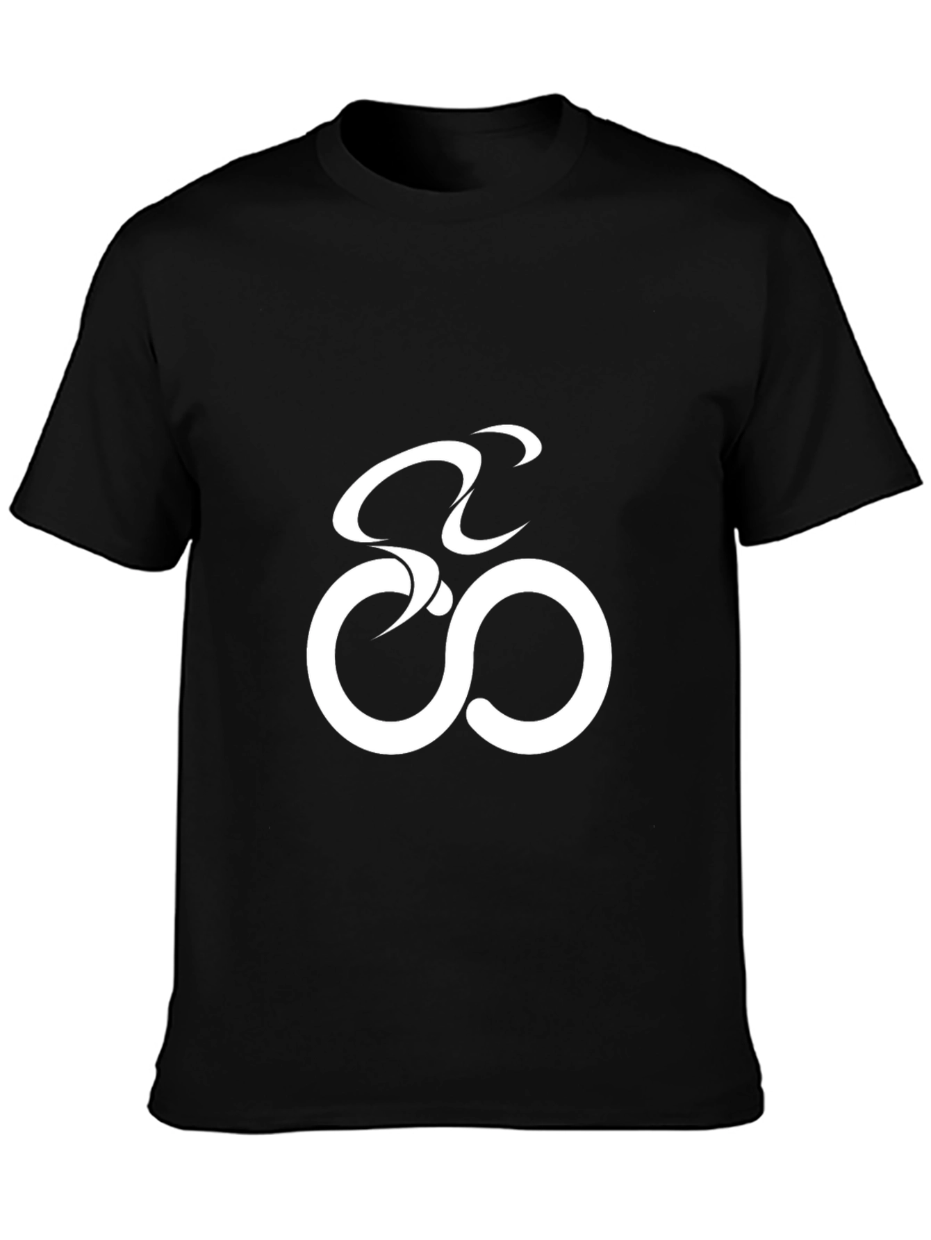 Stylish Black T-Shirt with Abstract Bike Design