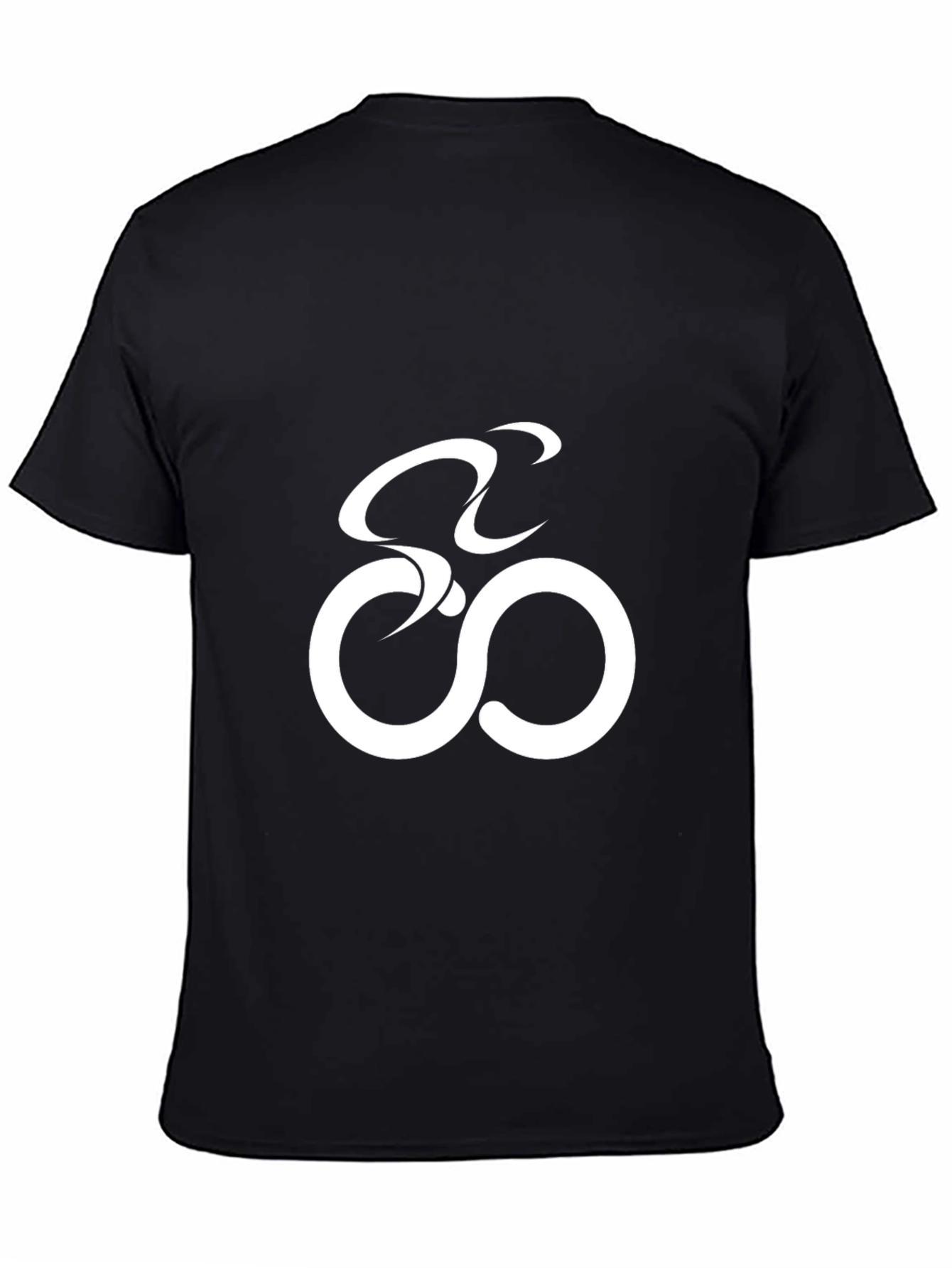 Stylish Black T-Shirt with Abstract Bike Design