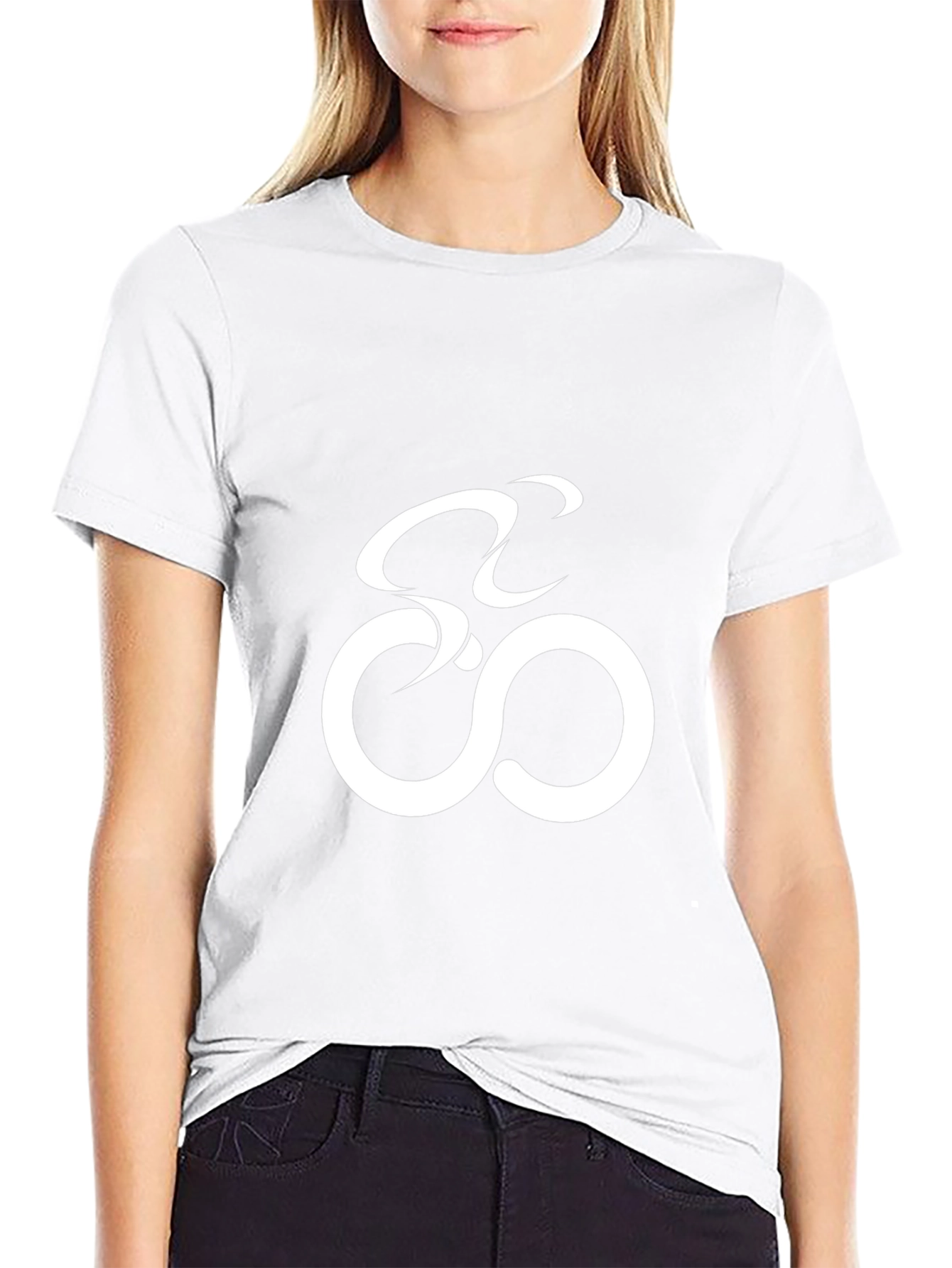 Stylish Black T-Shirt with Abstract Bike Design