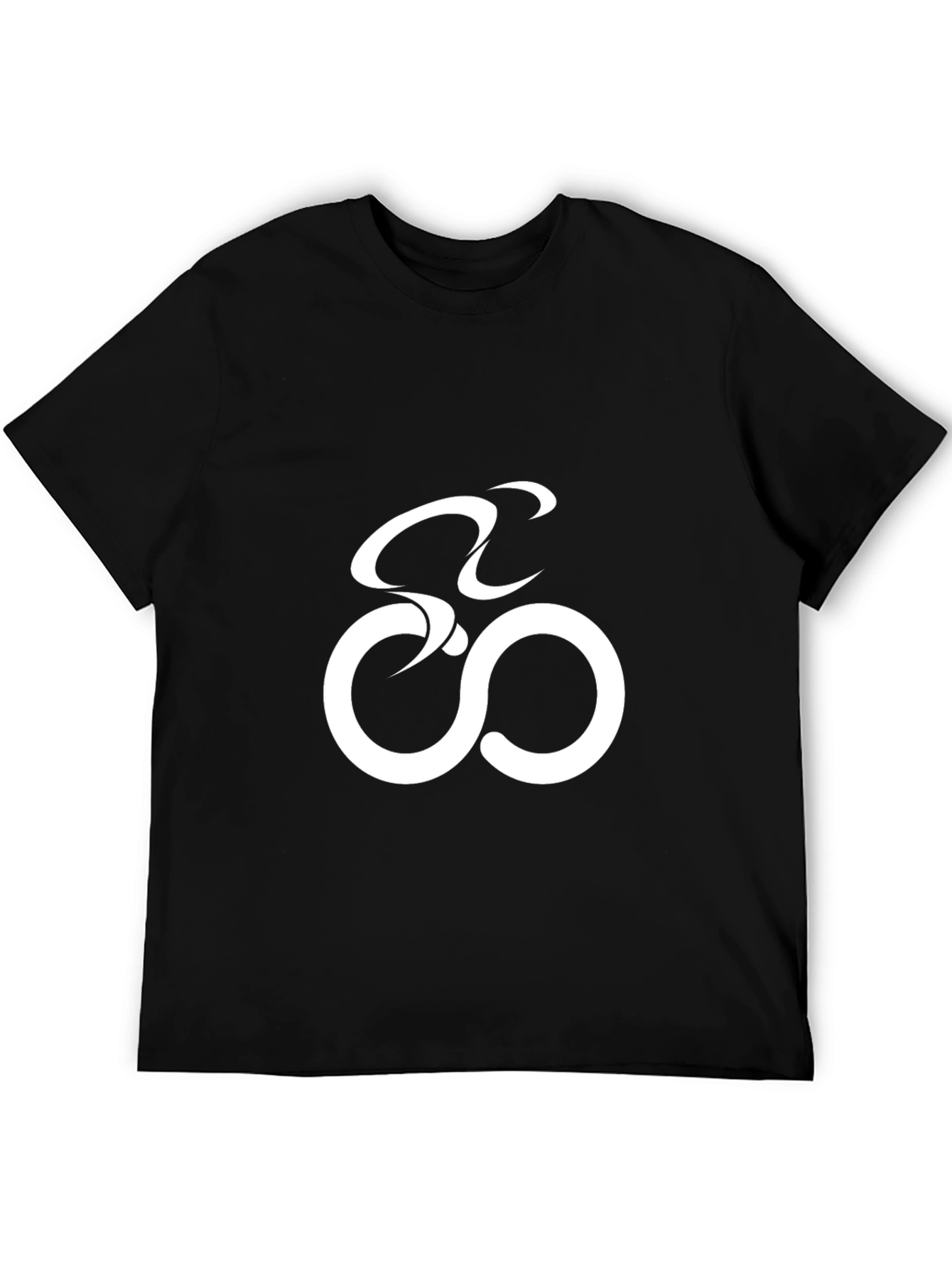 Stylish Black T-Shirt with Abstract Bike Design