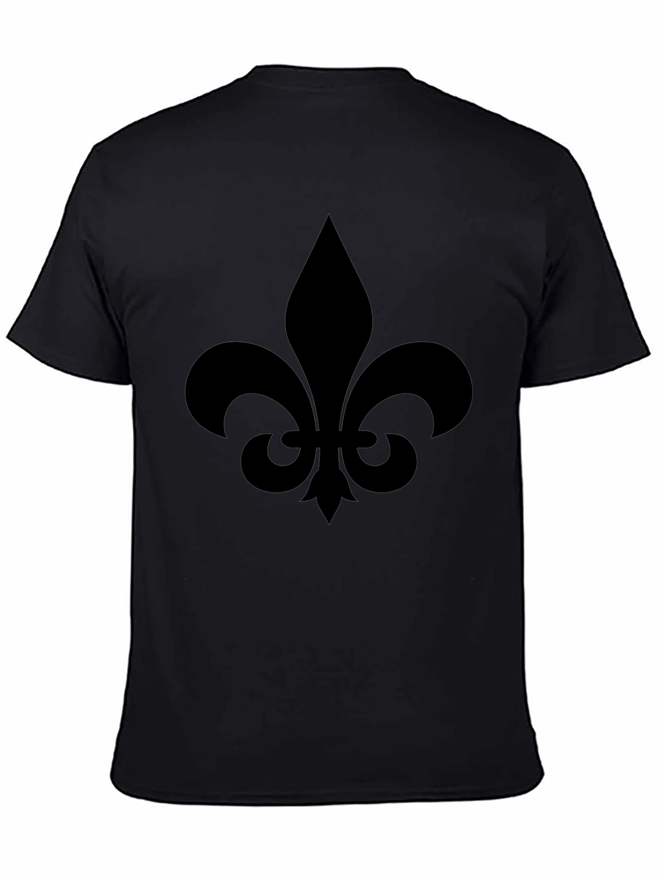 Mens Black Fleur-de-Lis Graphic Tee