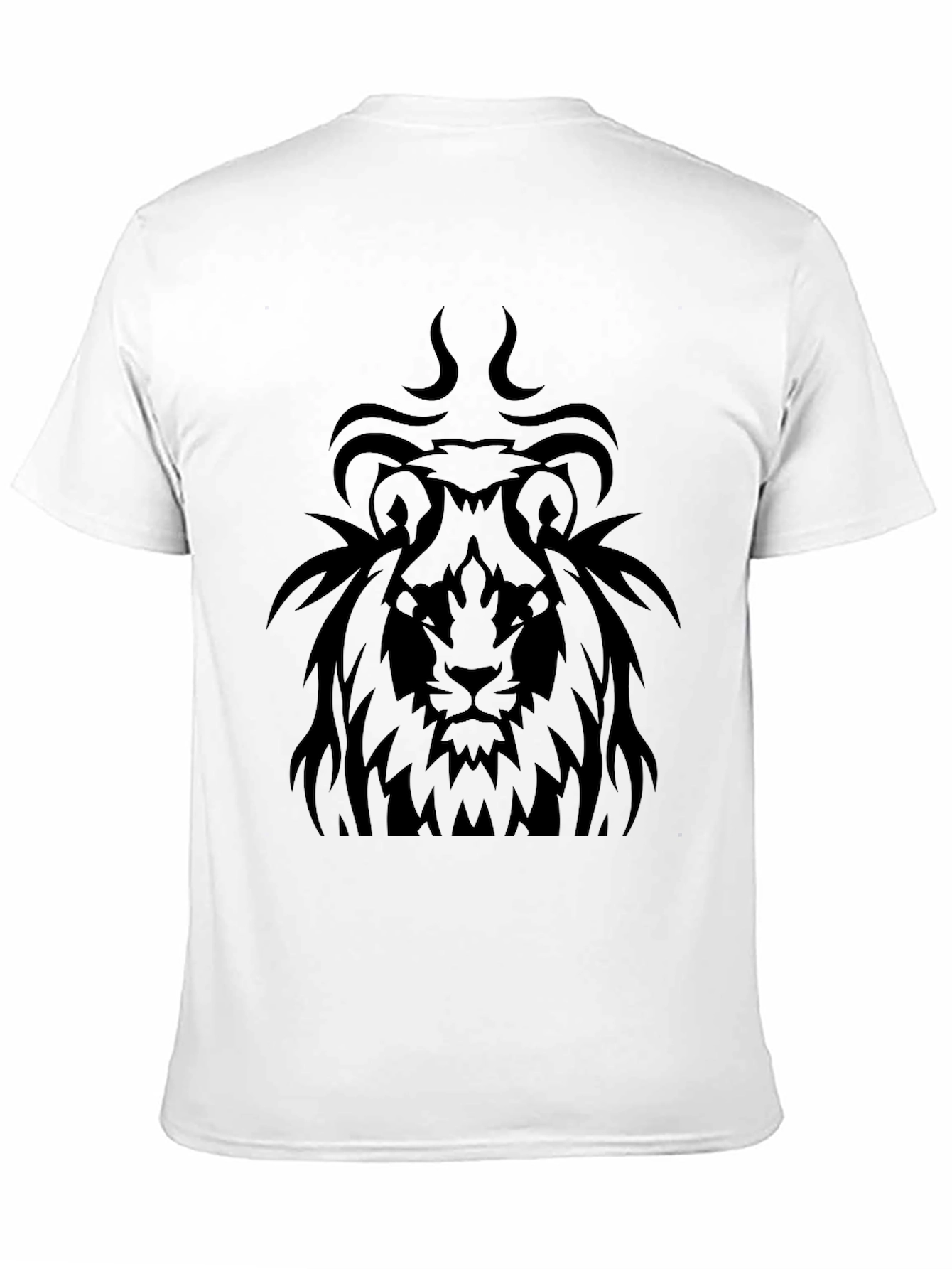 Lion Graphic Black T-Shirt - Tribal Style
