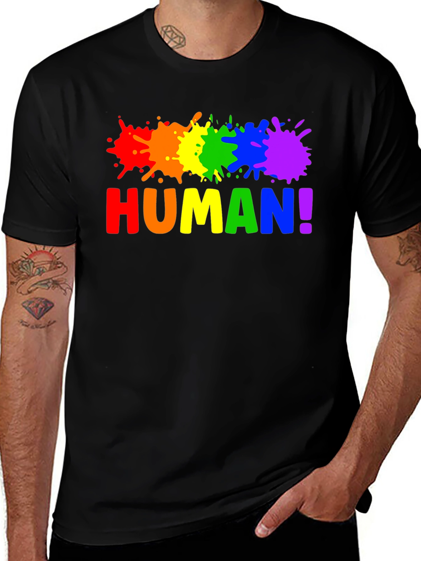 Human Pride Rainbow Splatter T-Shirt