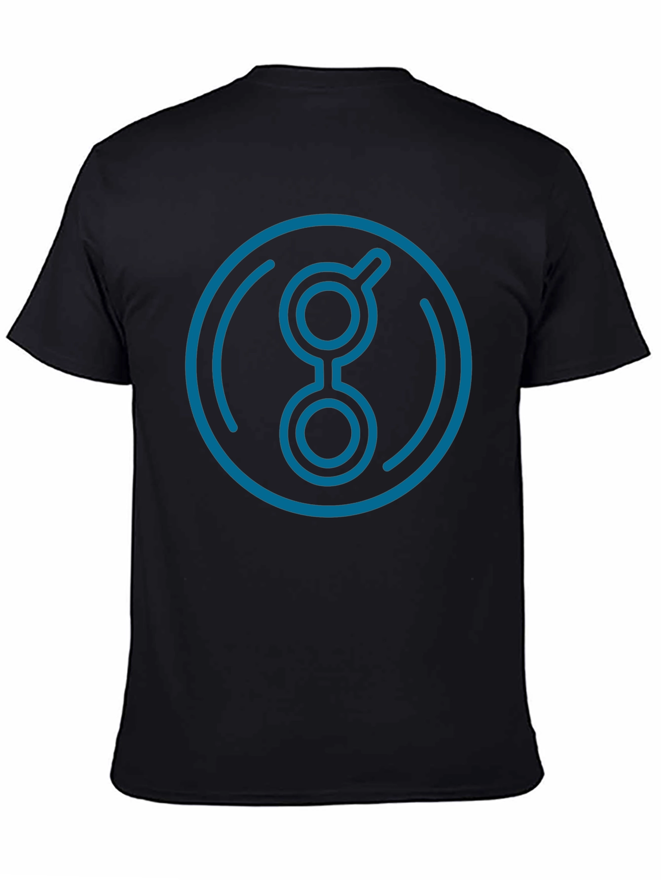 Modern Blue Logo Graphic Black T-Shirt