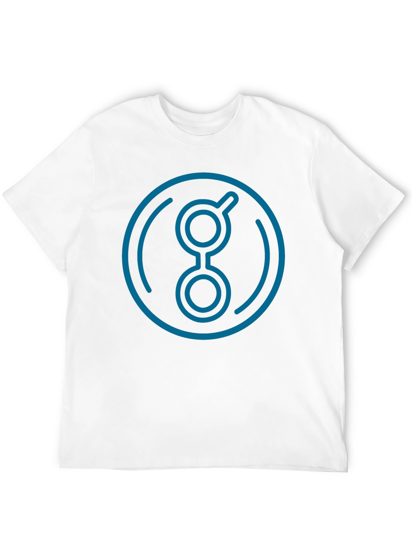 Modern Blue Logo Graphic Black T-Shirt