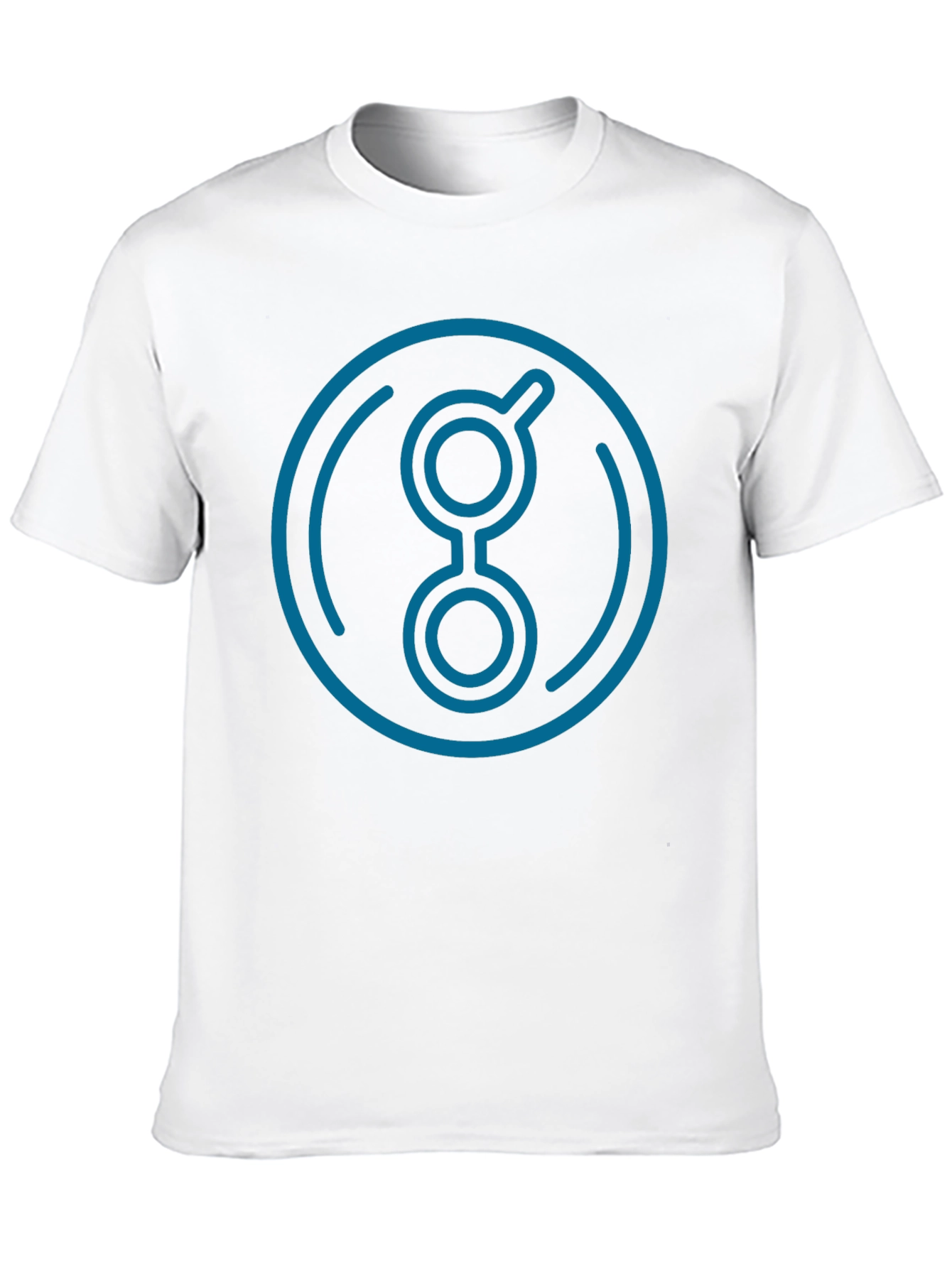 Modern Blue Logo Graphic Black T-Shirt