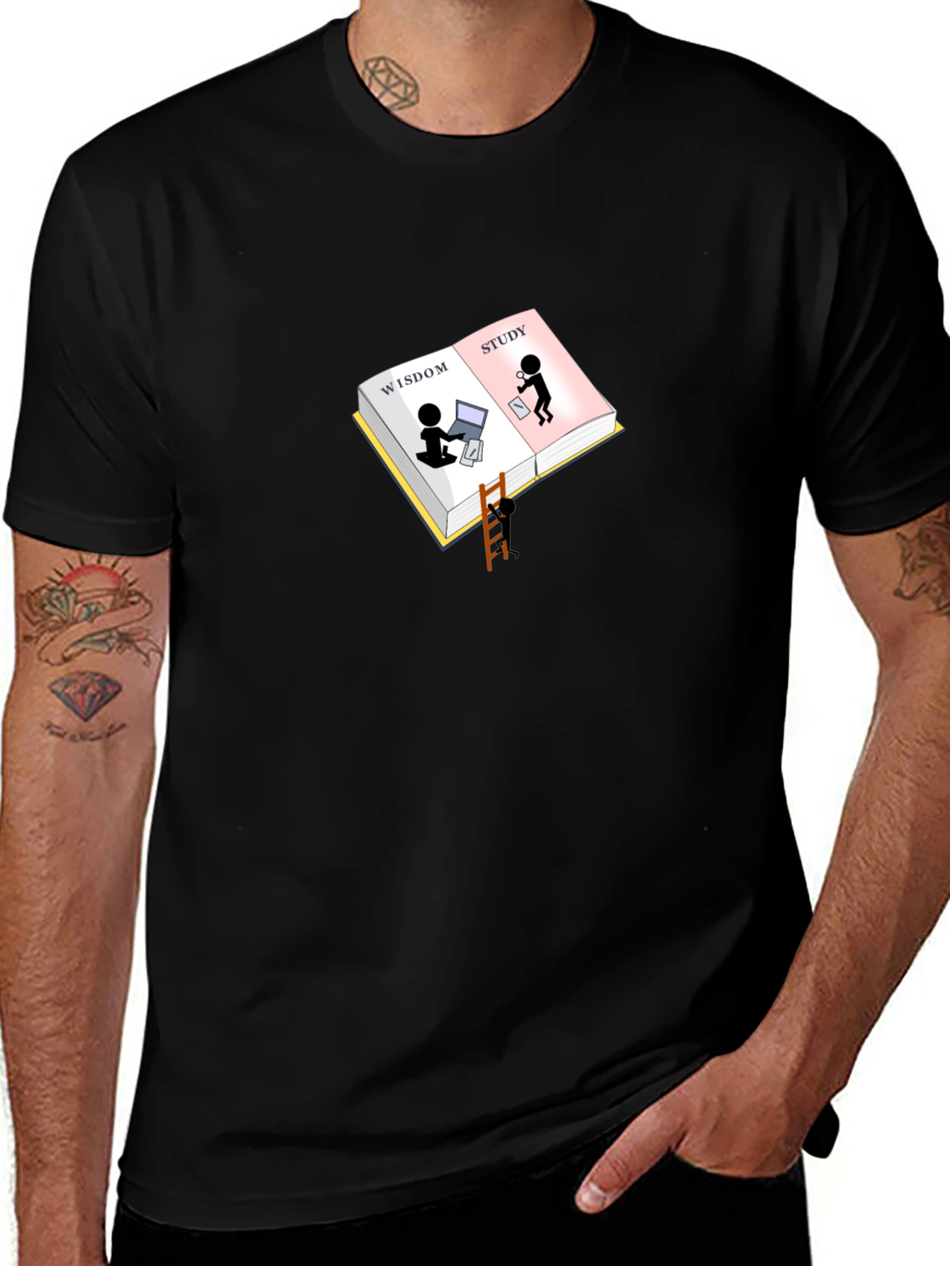 Wisdom & Study Graphic Tee - Black