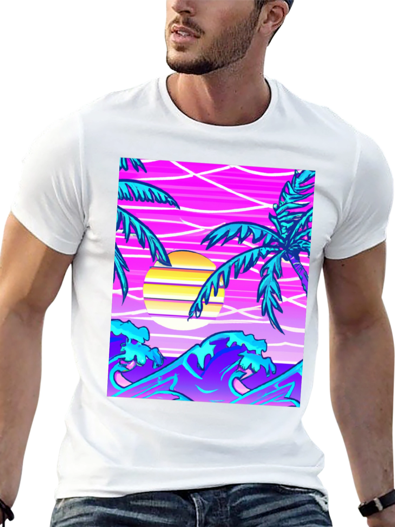 Synthwave Retro Palm Tee