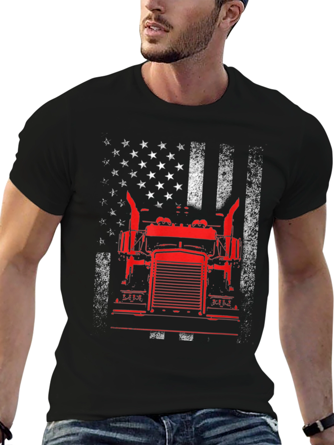 American Trucker Graphic Tee - Patriotic Design