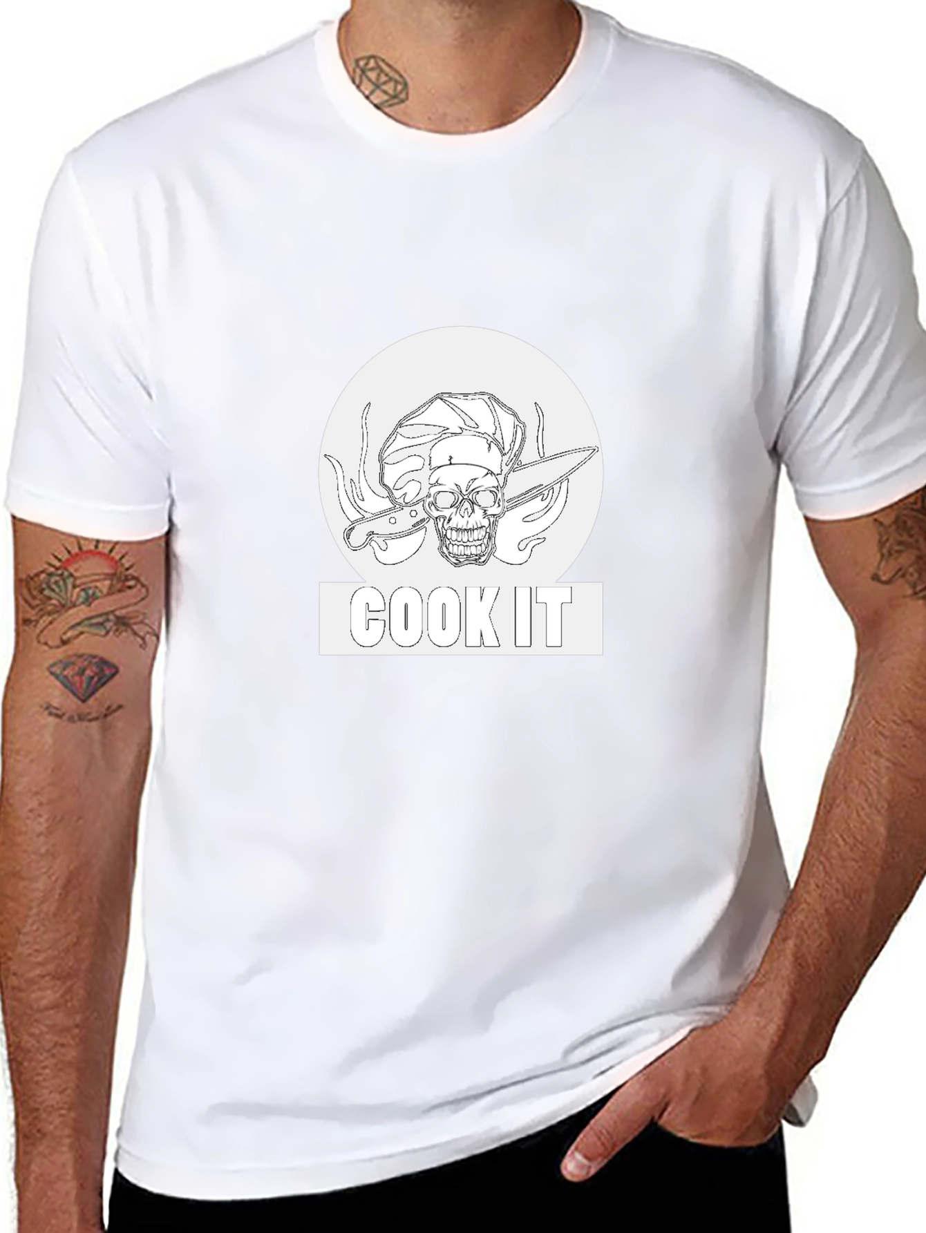 Cook It Skull Chef Black T-Shirt