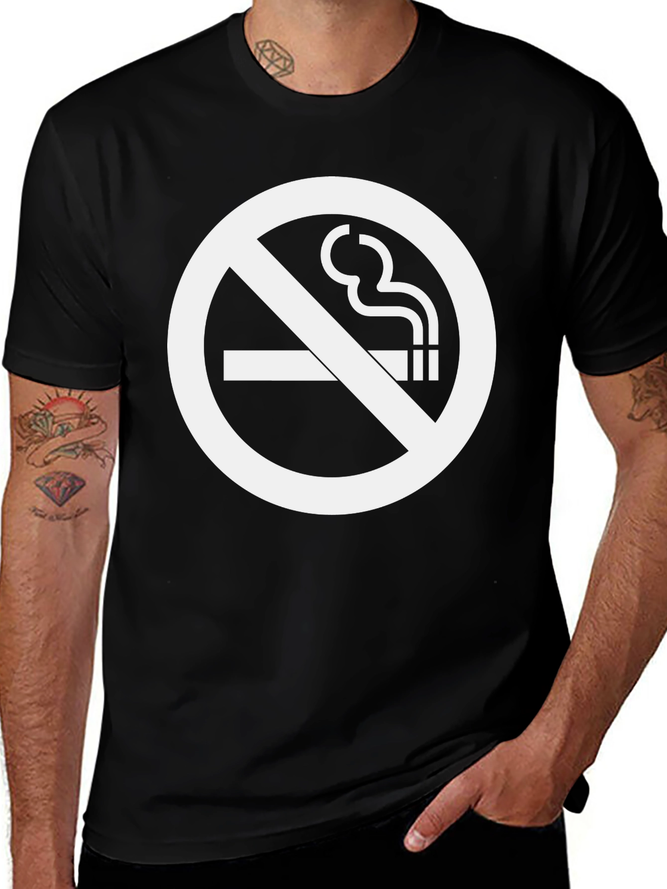 No Smoking Symbol T-Shirt - Bold Graphic Tee