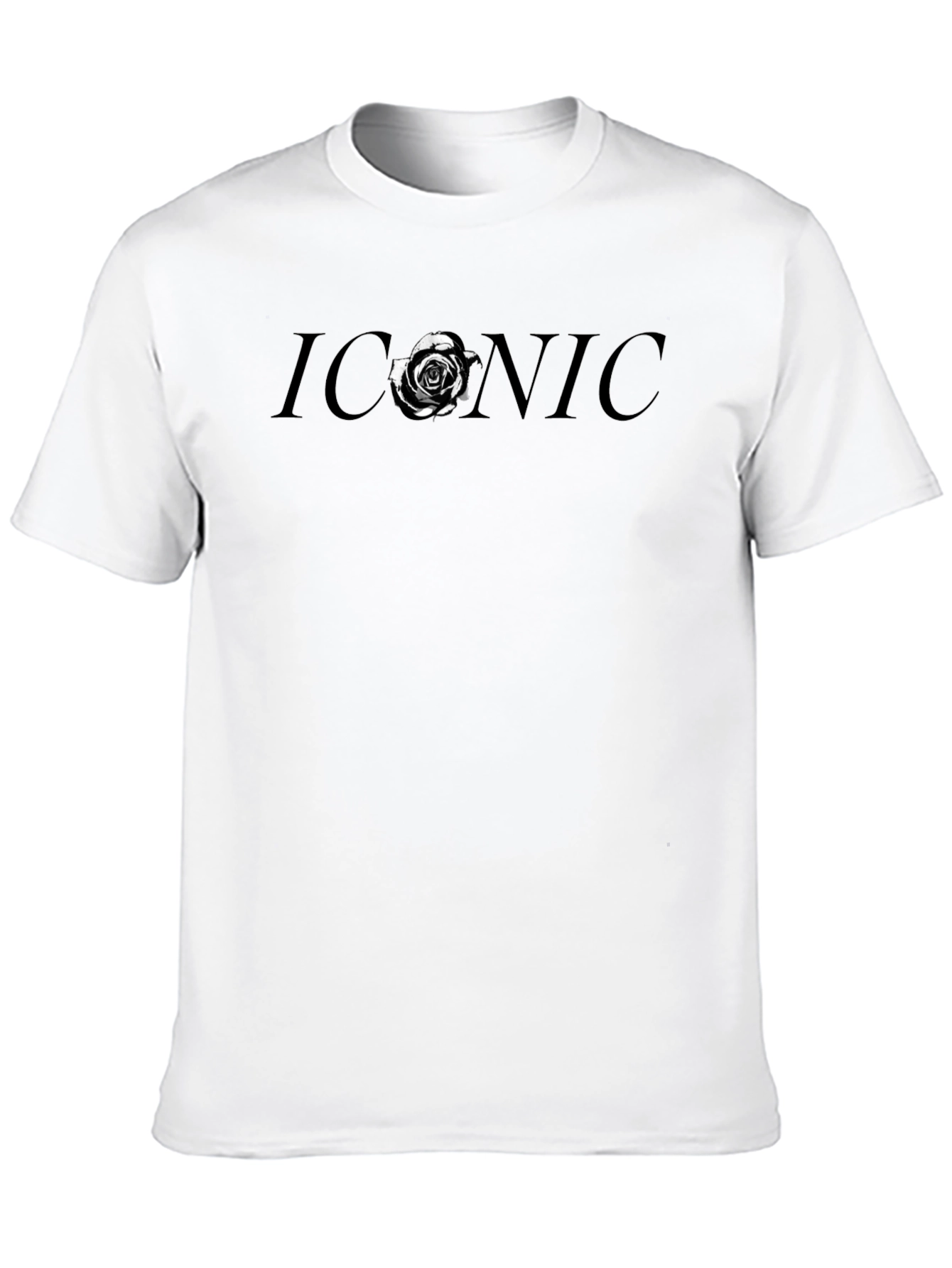 Iconic Rose Graphic Tee - Stylish Black Cotton T-Shirt