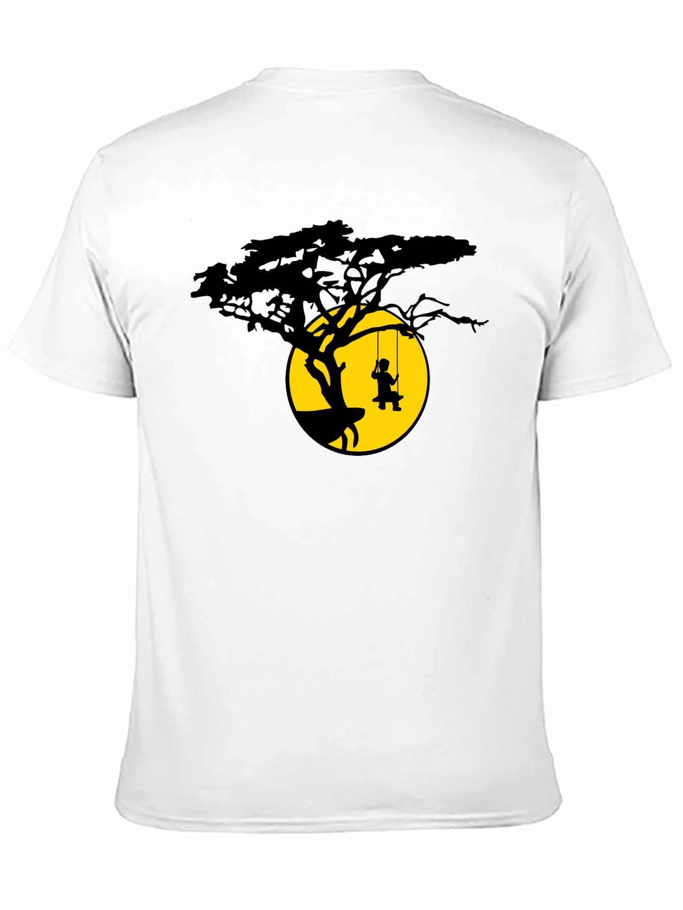 Silhouette Tree Swing Black T-Shirt