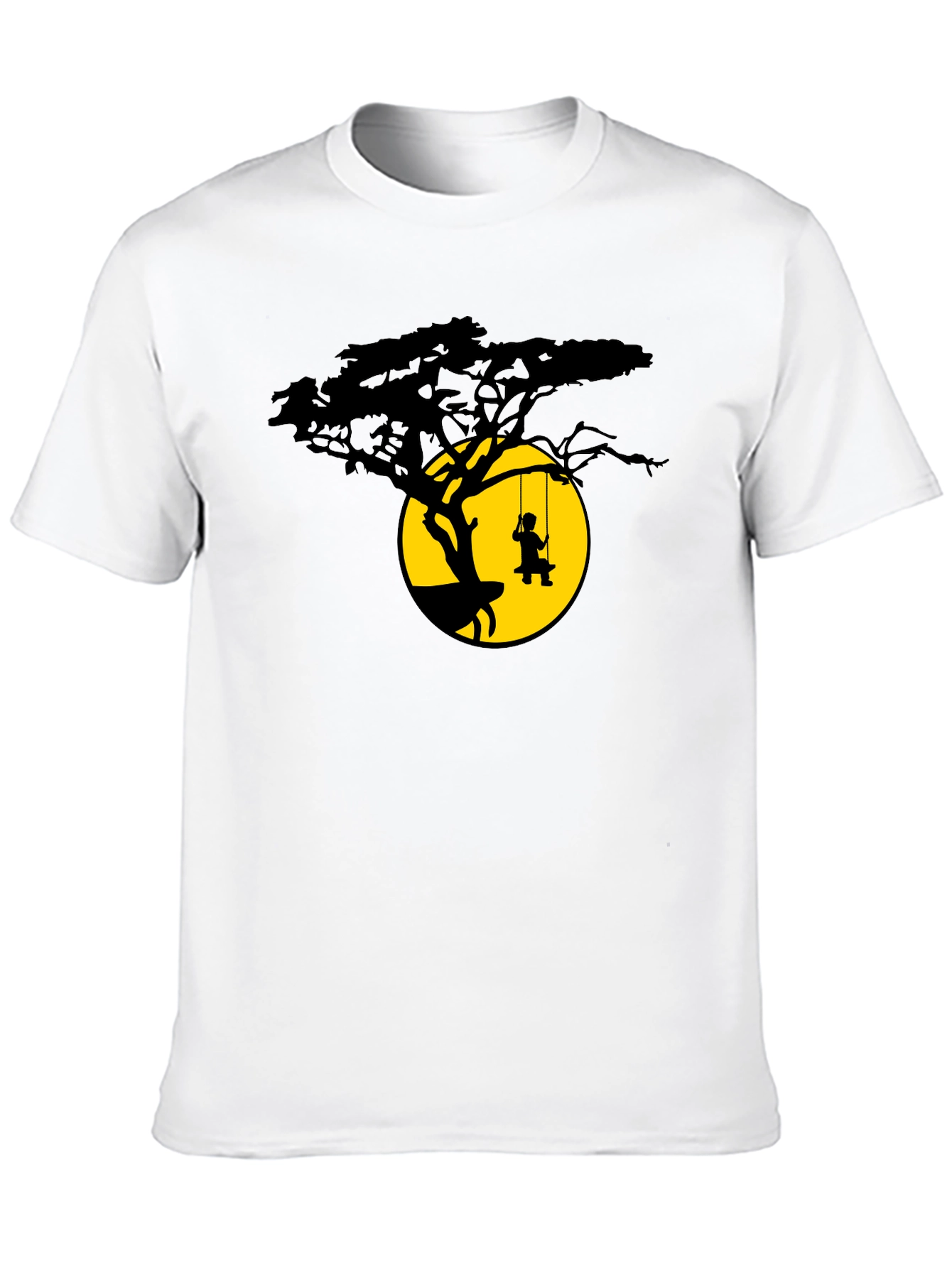 Silhouette Tree Swing Black T-Shirt