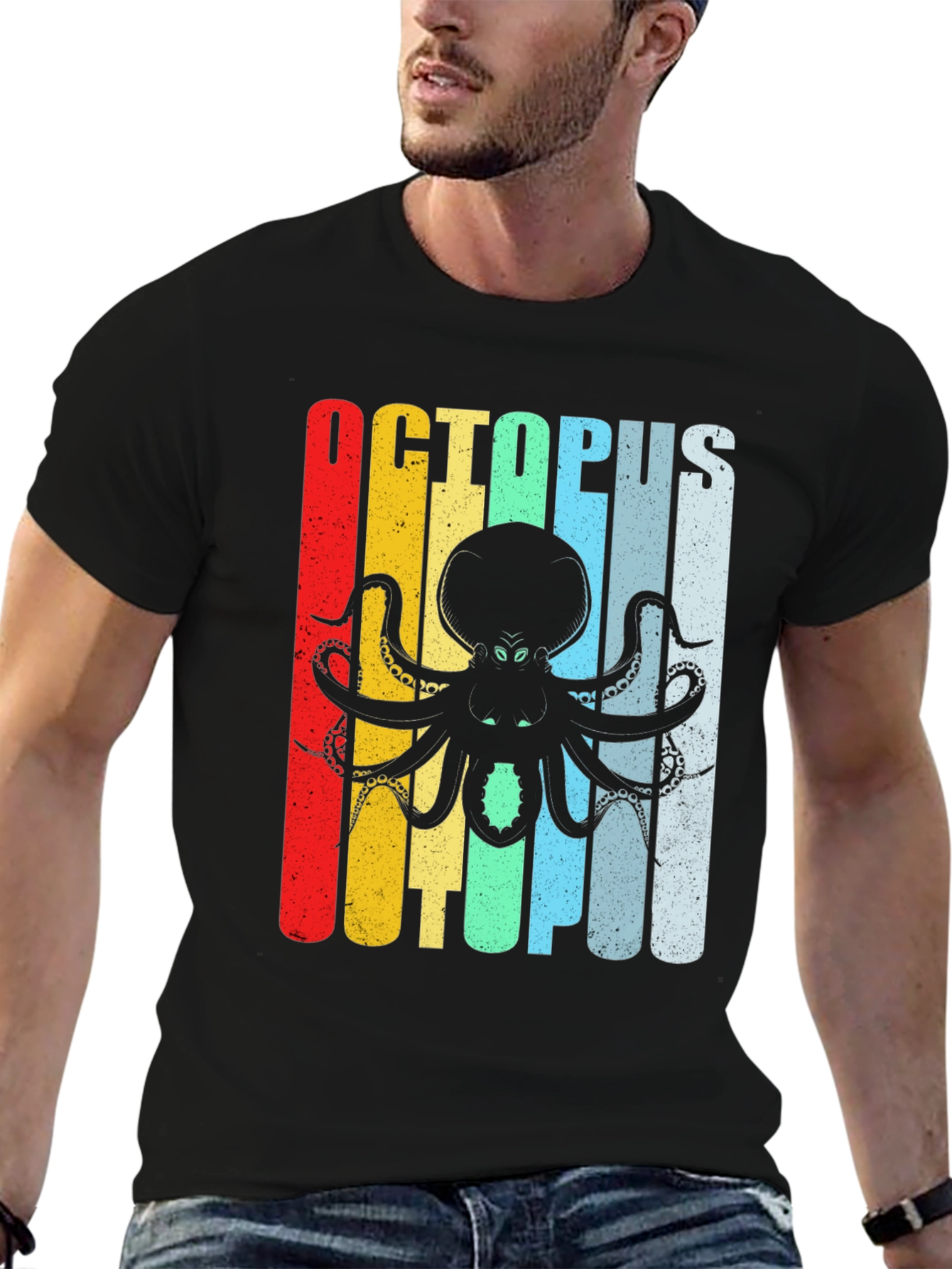 Retro Octopus Graphic T-Shirt - Cool Ocean Creature Tee