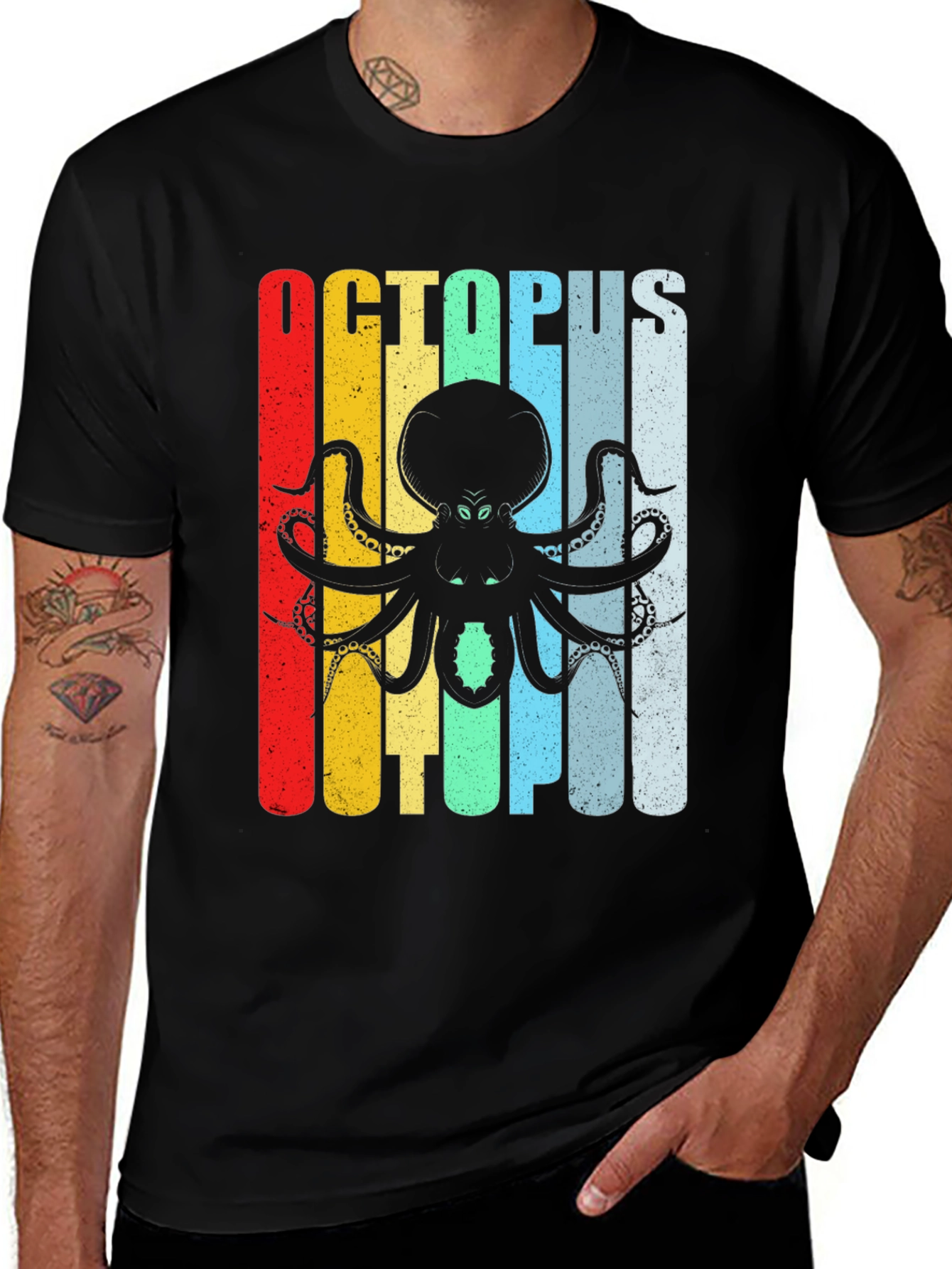 Retro Octopus Graphic T-Shirt - Cool Ocean Creature Tee