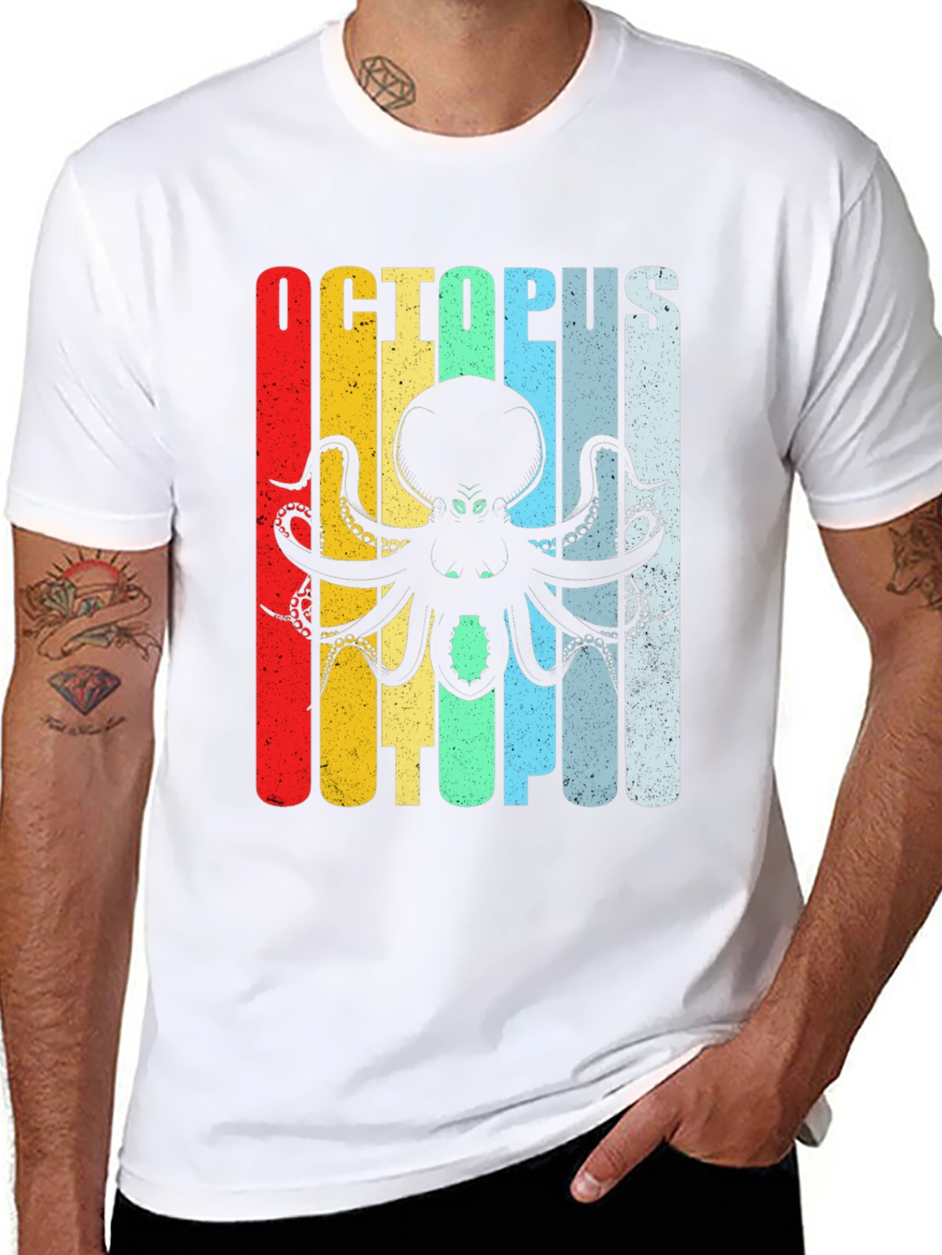 Retro Octopus Graphic T-Shirt - Cool Ocean Creature Tee