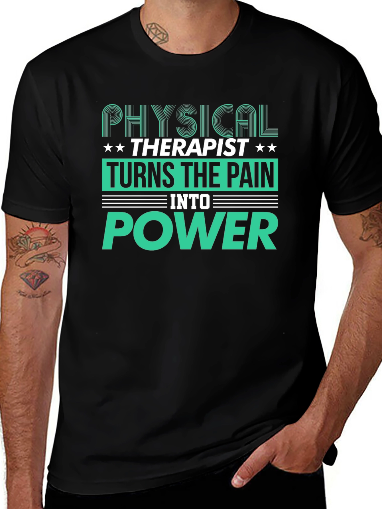 Physical Therapist Turns Pain Into Power Graphic T-Shirt