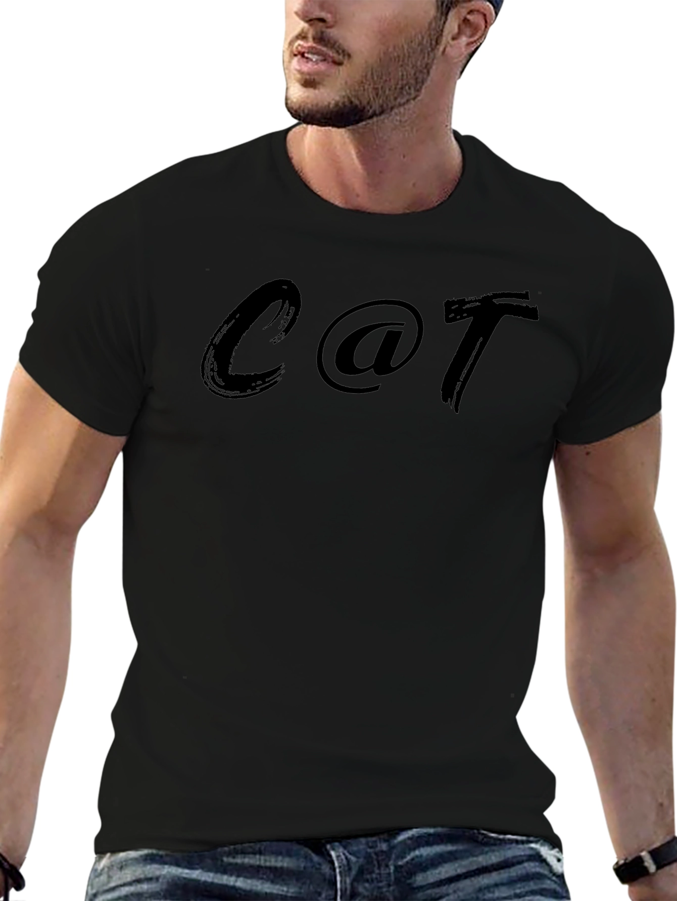 C@T Funny Black Graphic Tee