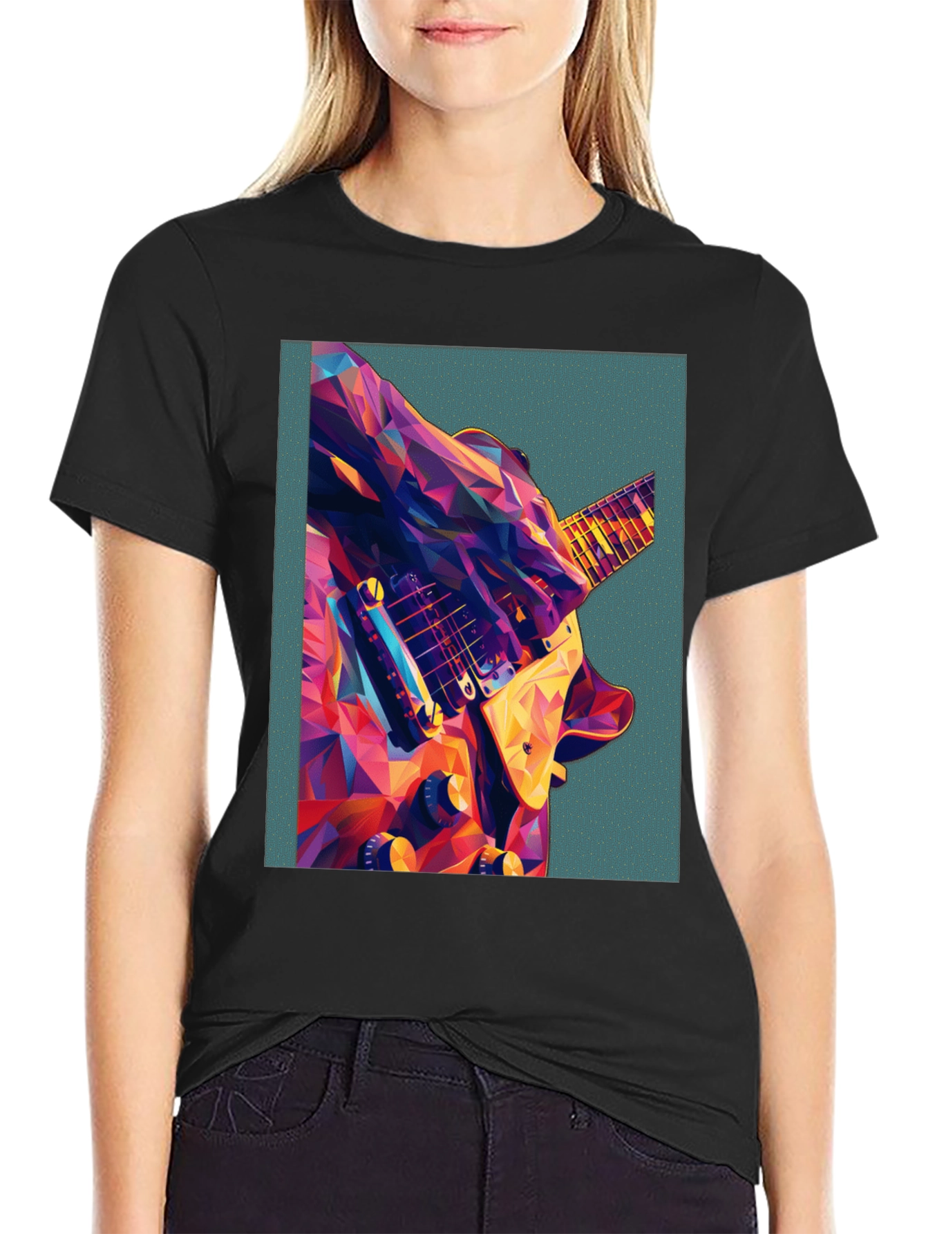 Abstract Guitar Graphic Tee - Music Lover Shirt