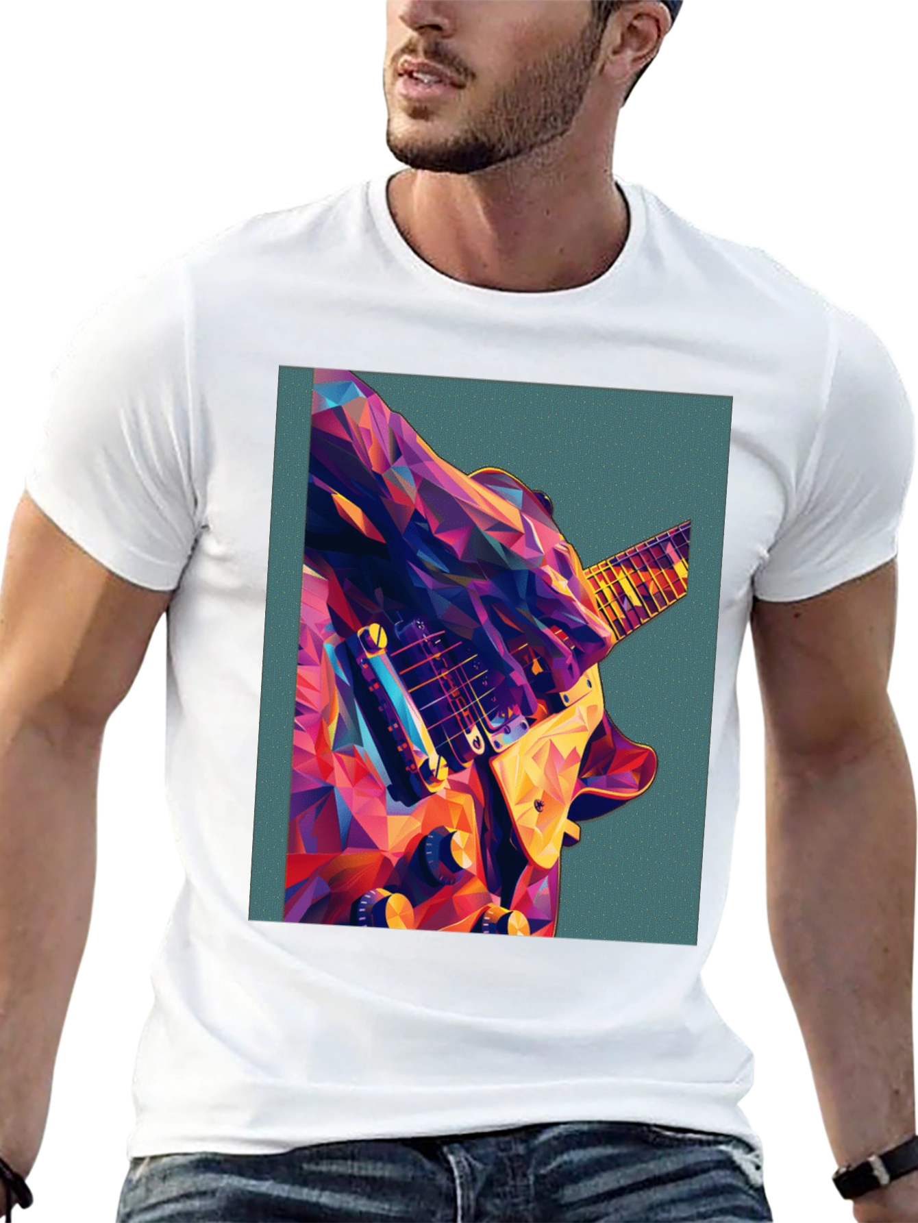 Abstract Guitar Graphic Tee - Music Lover Shirt