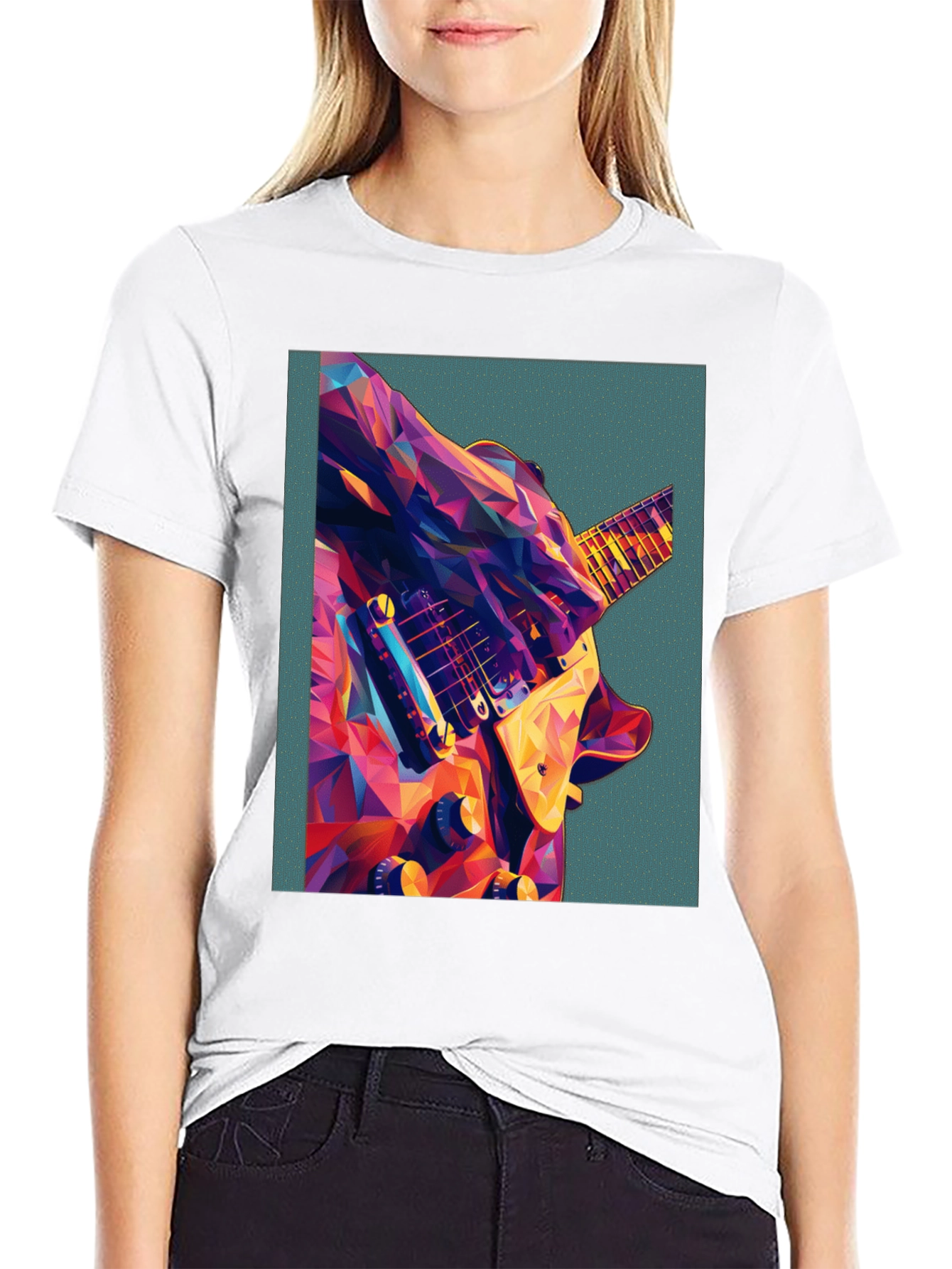 Abstract Guitar Graphic Tee - Music Lover Shirt