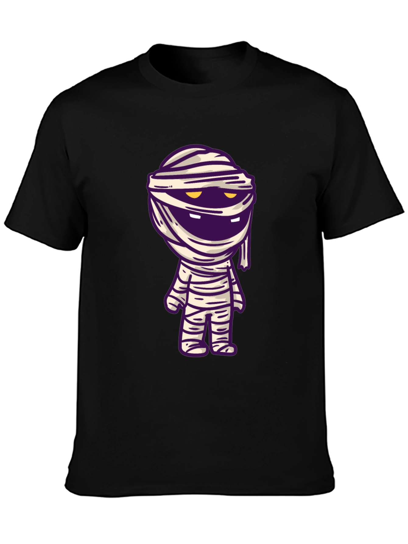 Cartoon Mummy Graphic Tee - Black T-Shirt