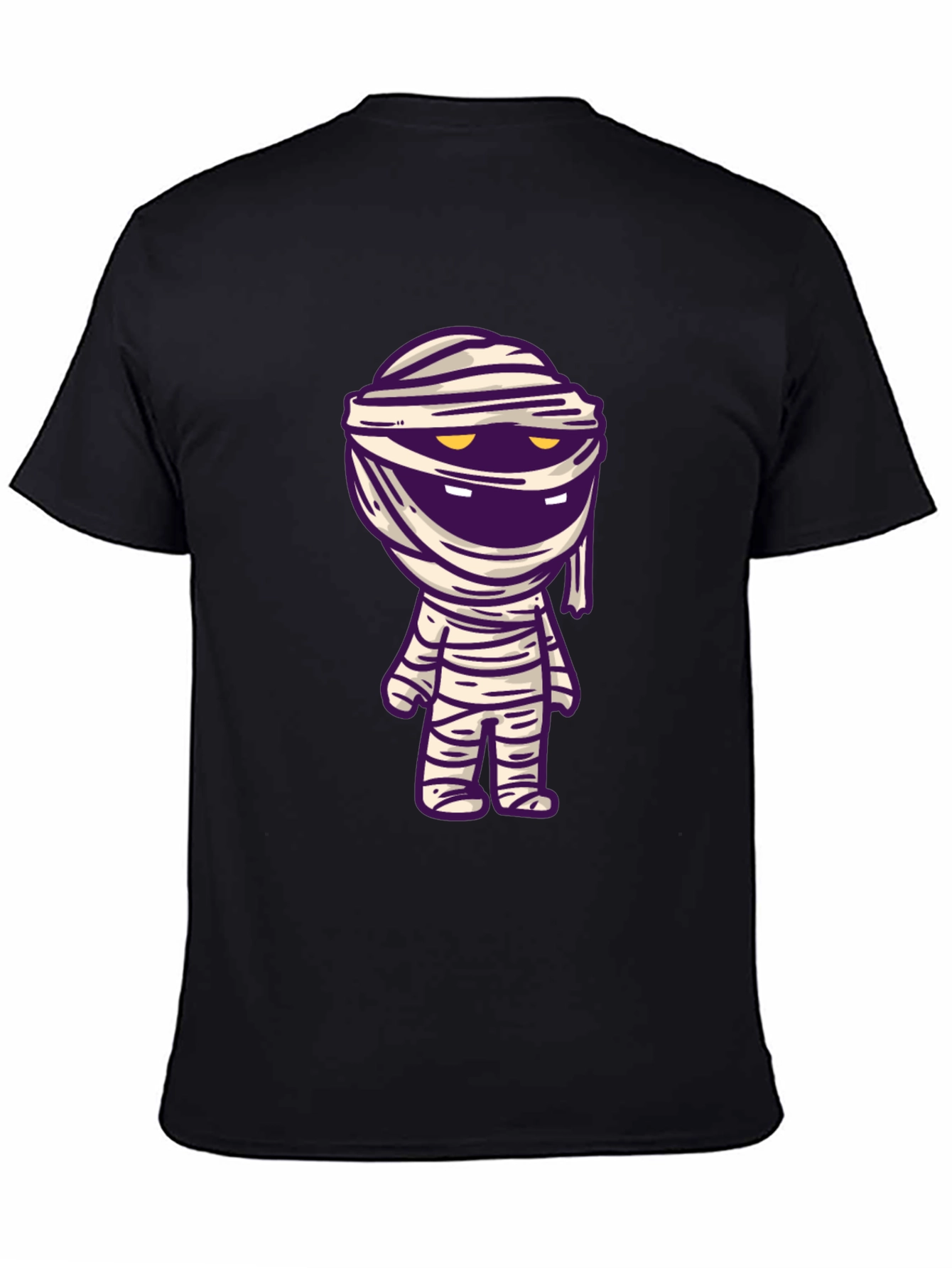 Cartoon Mummy Graphic Tee - Black T-Shirt