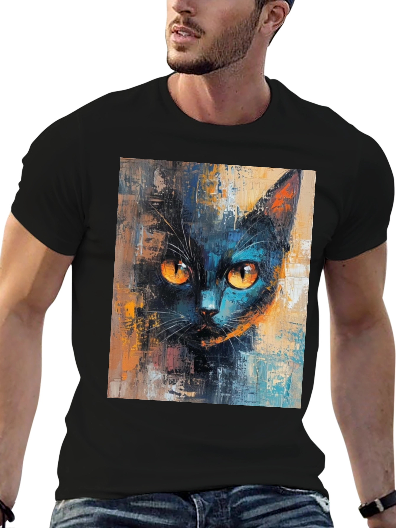 Black Cat Art T-Shirt