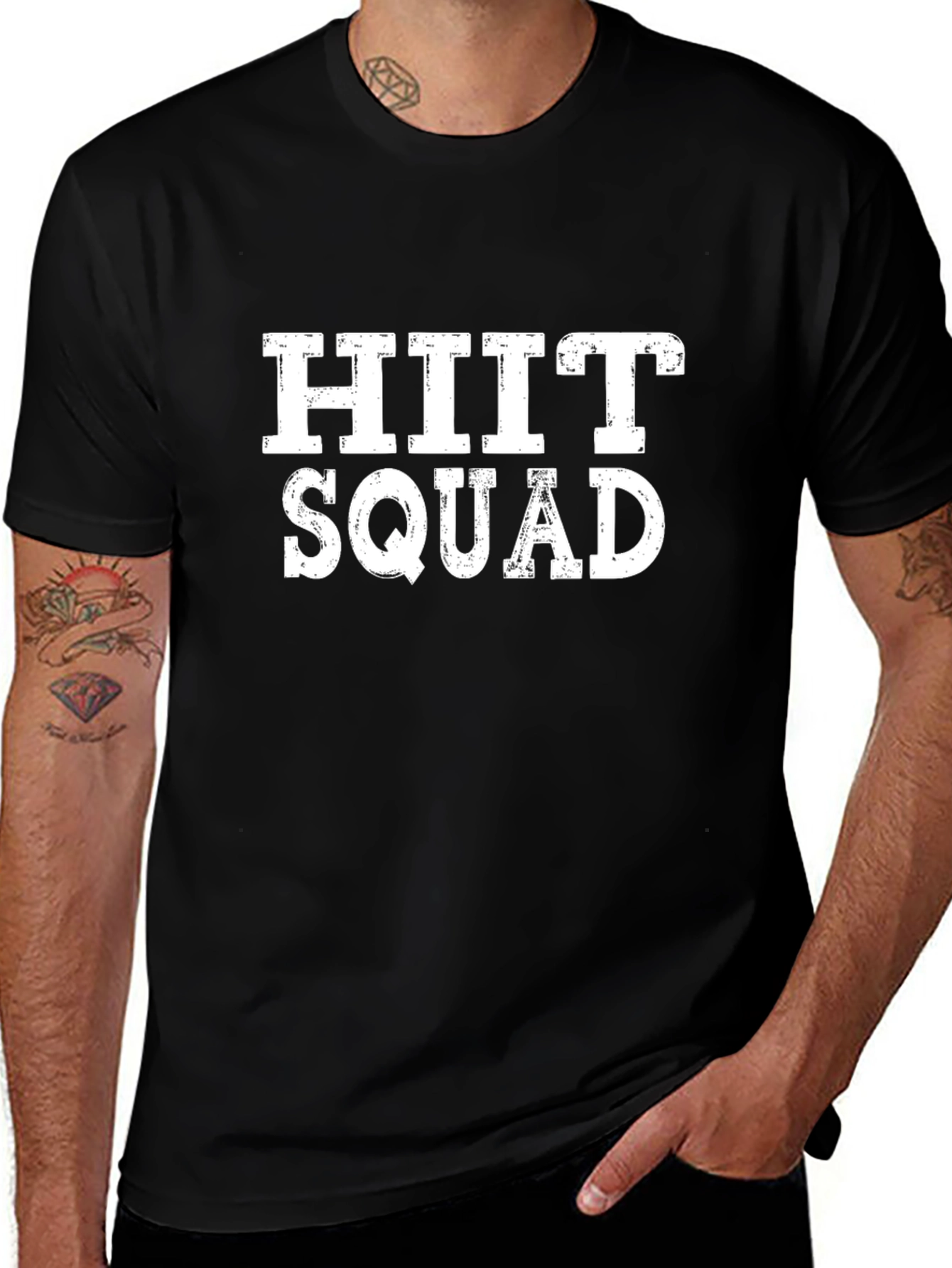 HIIT Squad Black T-Shirt - Workout Motivation