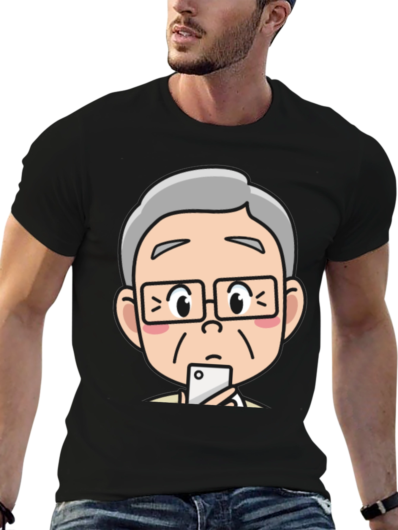 Cartoon Face Graphic T-Shirt