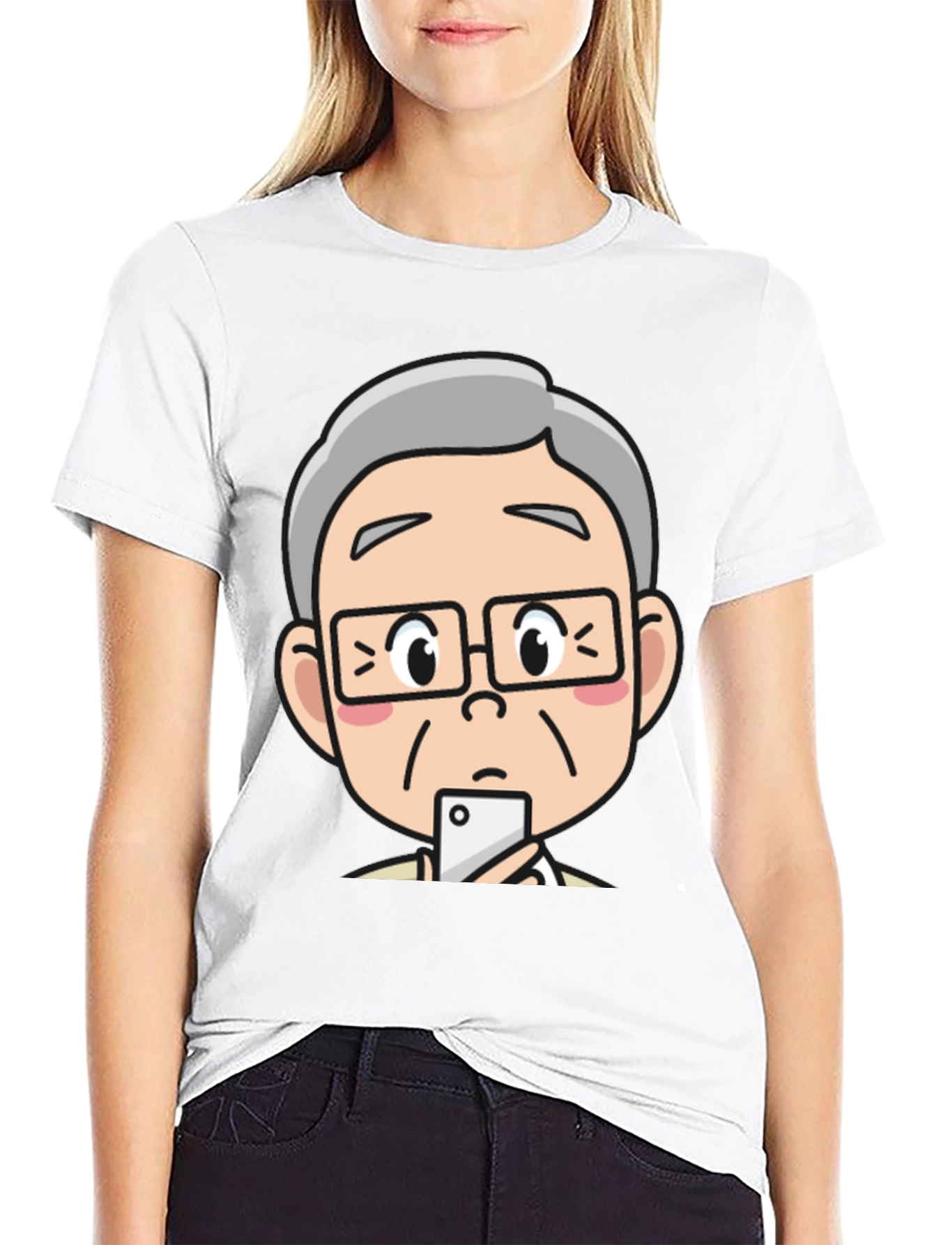 Cartoon Face Graphic T-Shirt