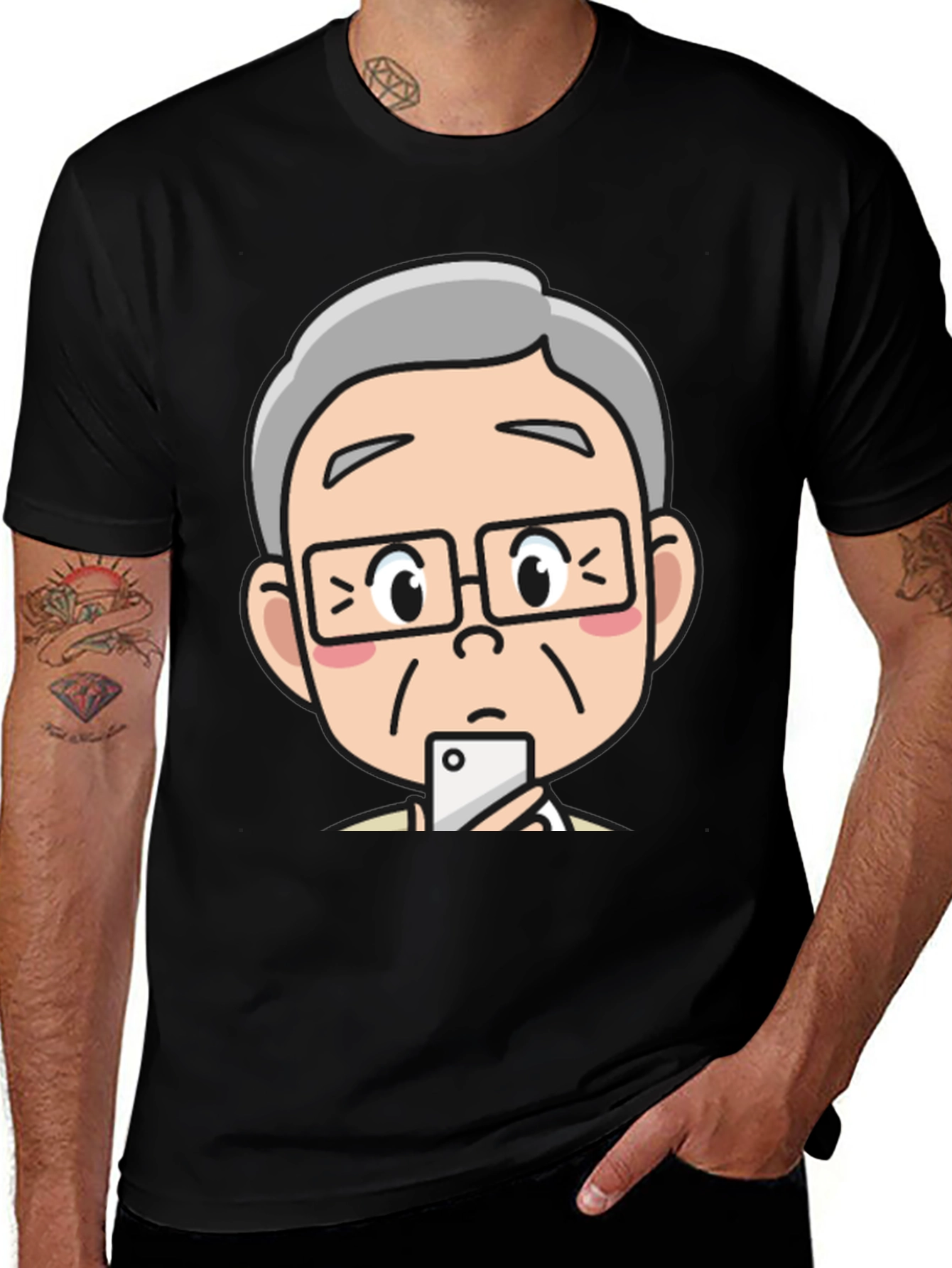 Cartoon Face Graphic T-Shirt