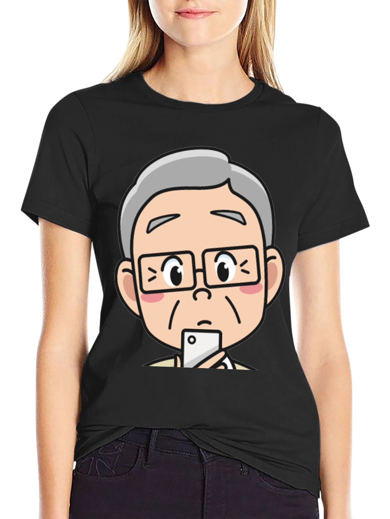 Cartoon Face Graphic T-Shirt