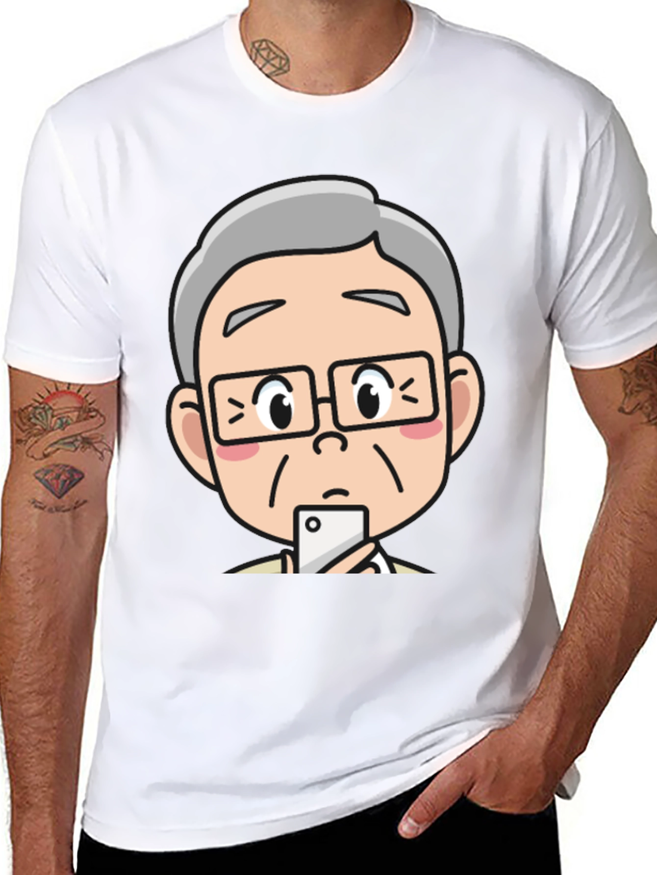 Cartoon Face Graphic T-Shirt
