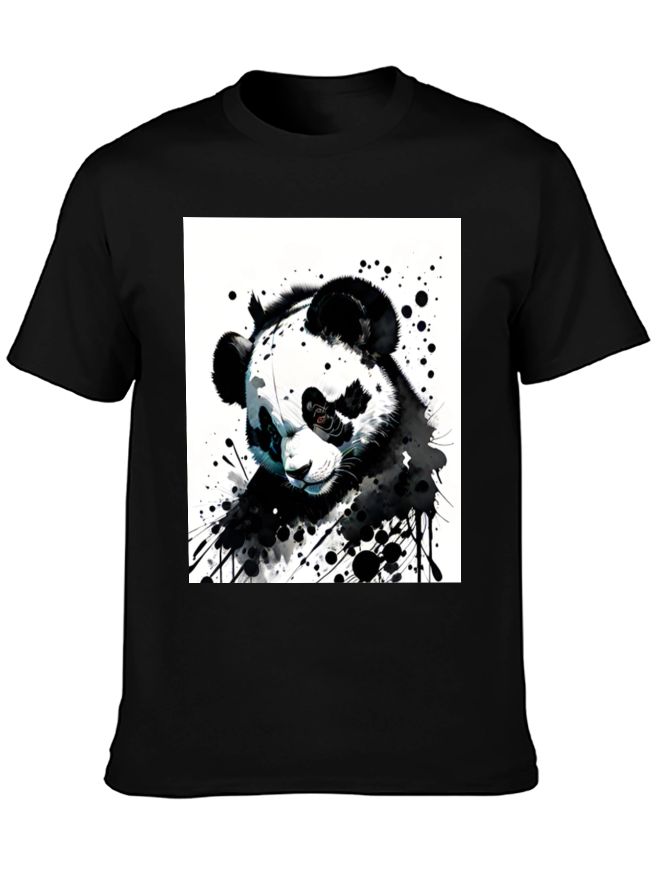 Black Panda Graphic Tee - Unique Art Design