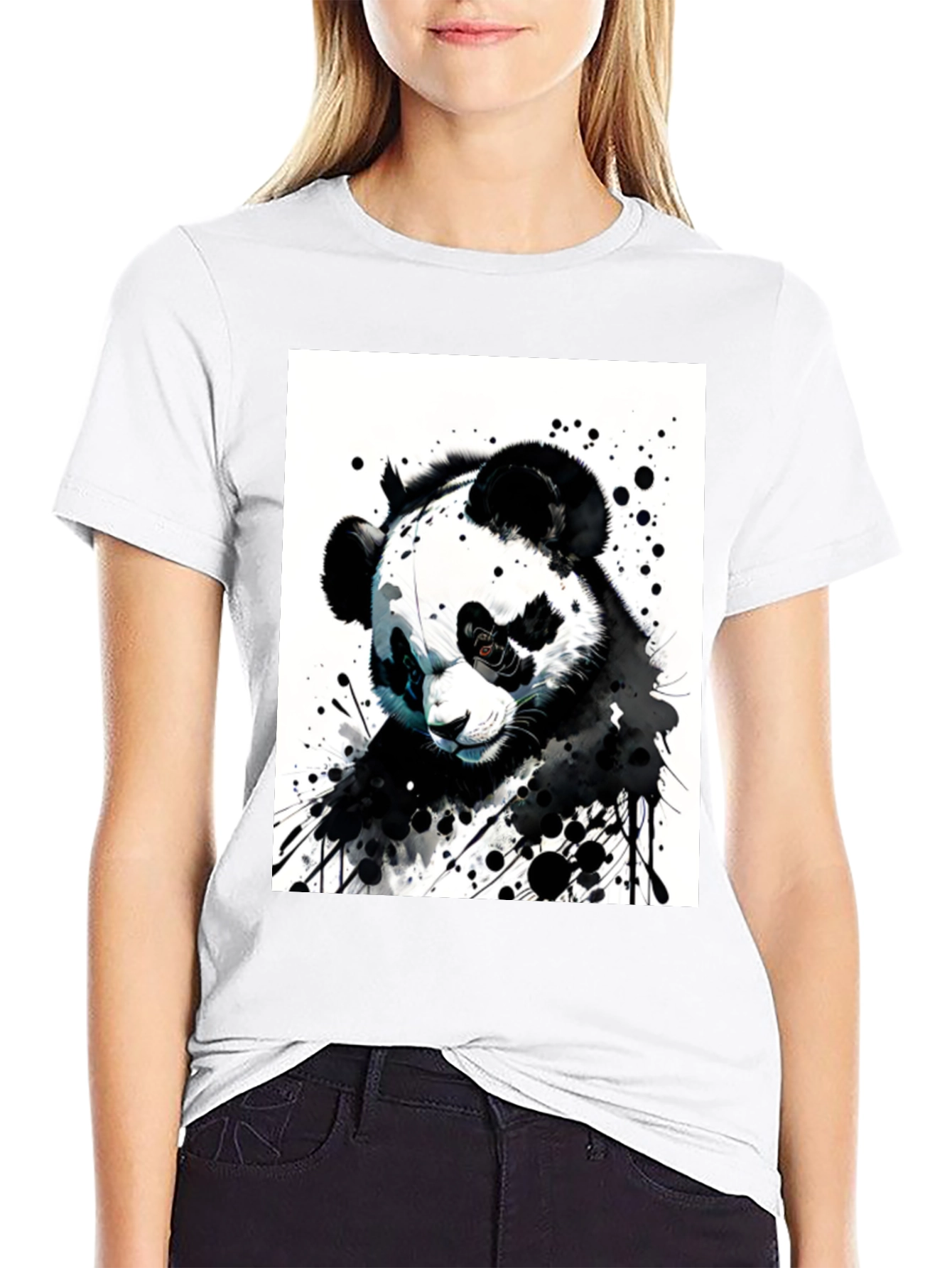 Black Panda Graphic Tee - Unique Art Design