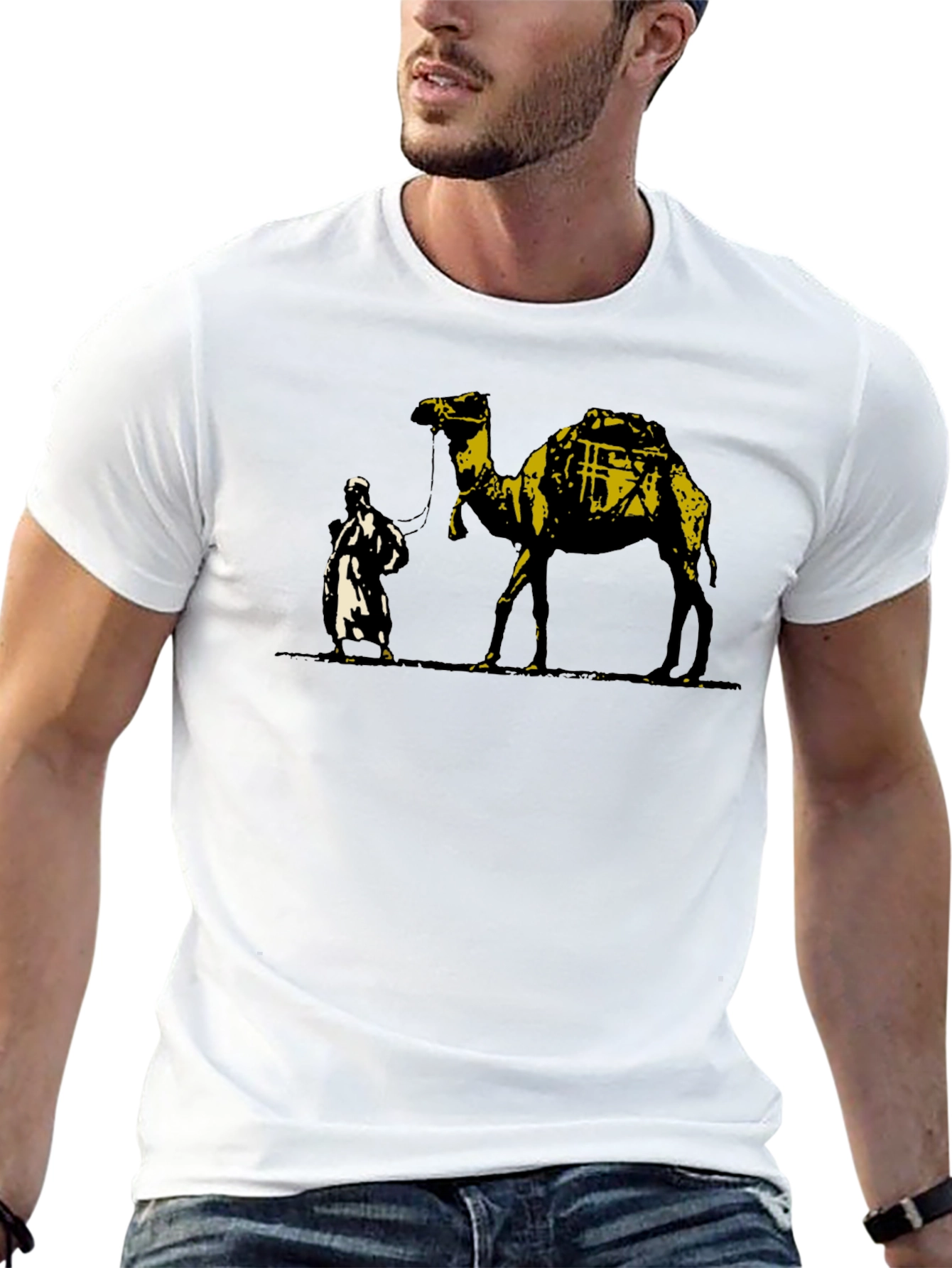 Camel and Man Graphic T-Shirt