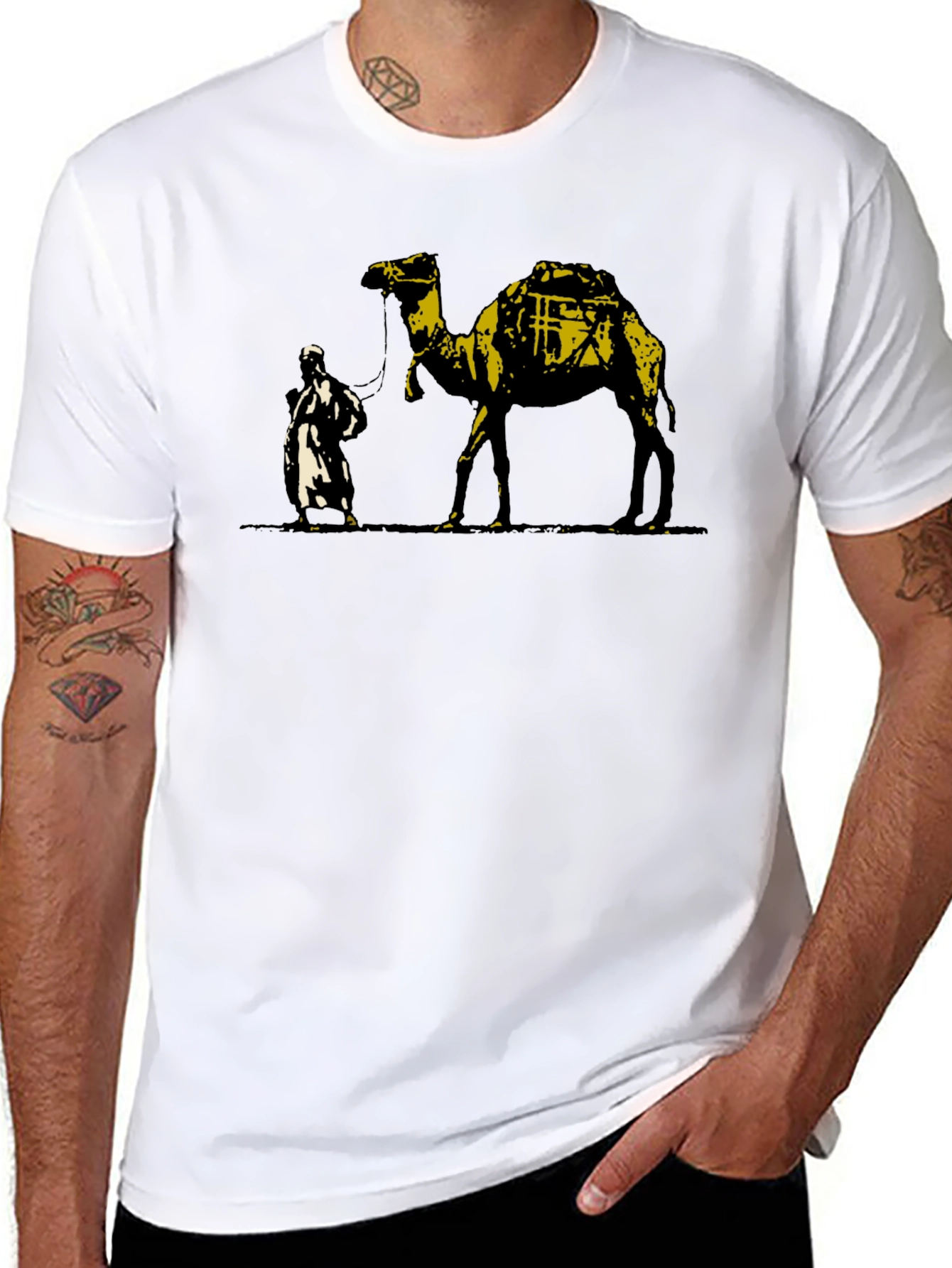 Camel and Man Graphic T-Shirt