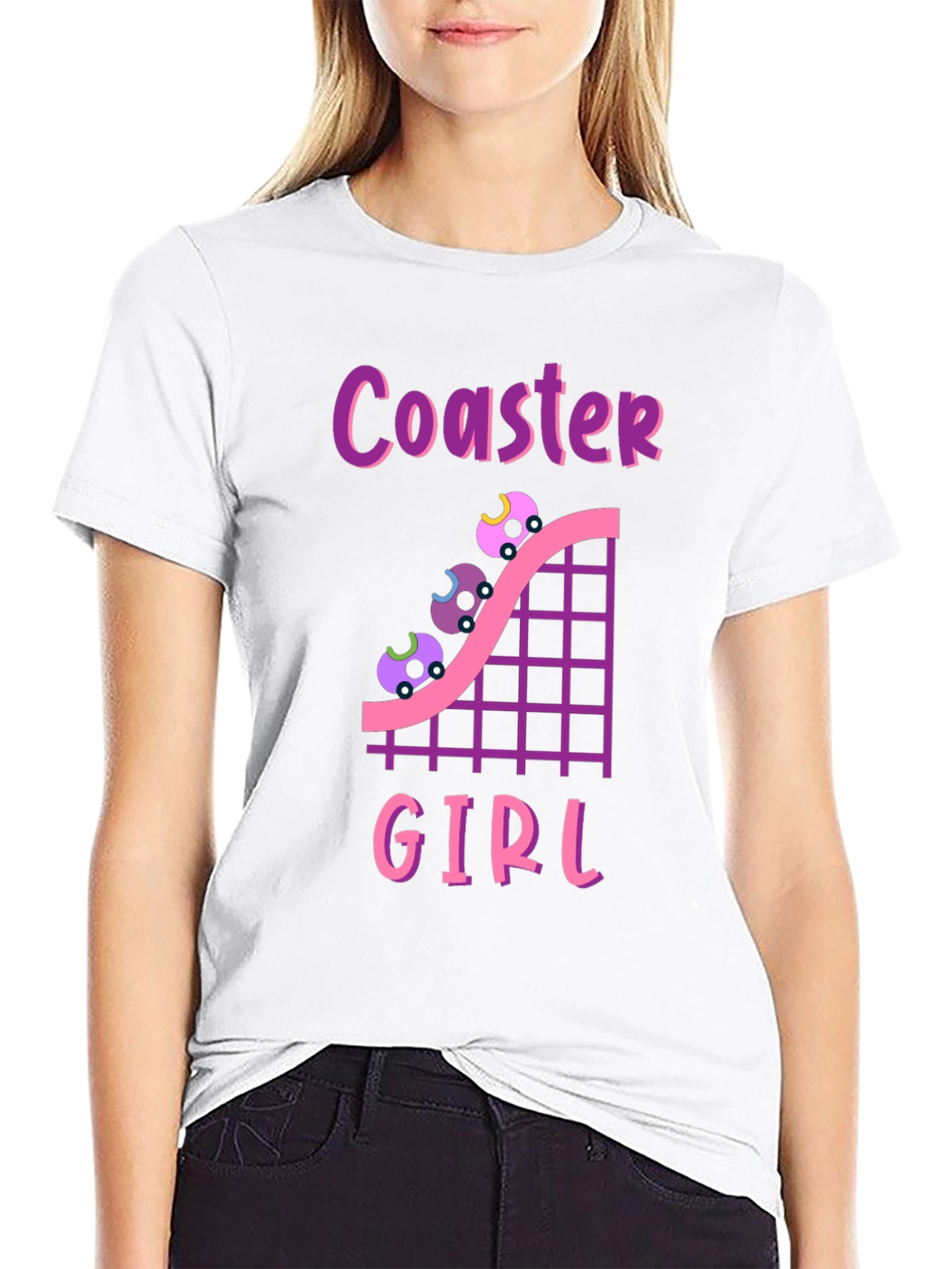 Coaster Girl Graphic Tee - Fun Rollercoaster Shirt